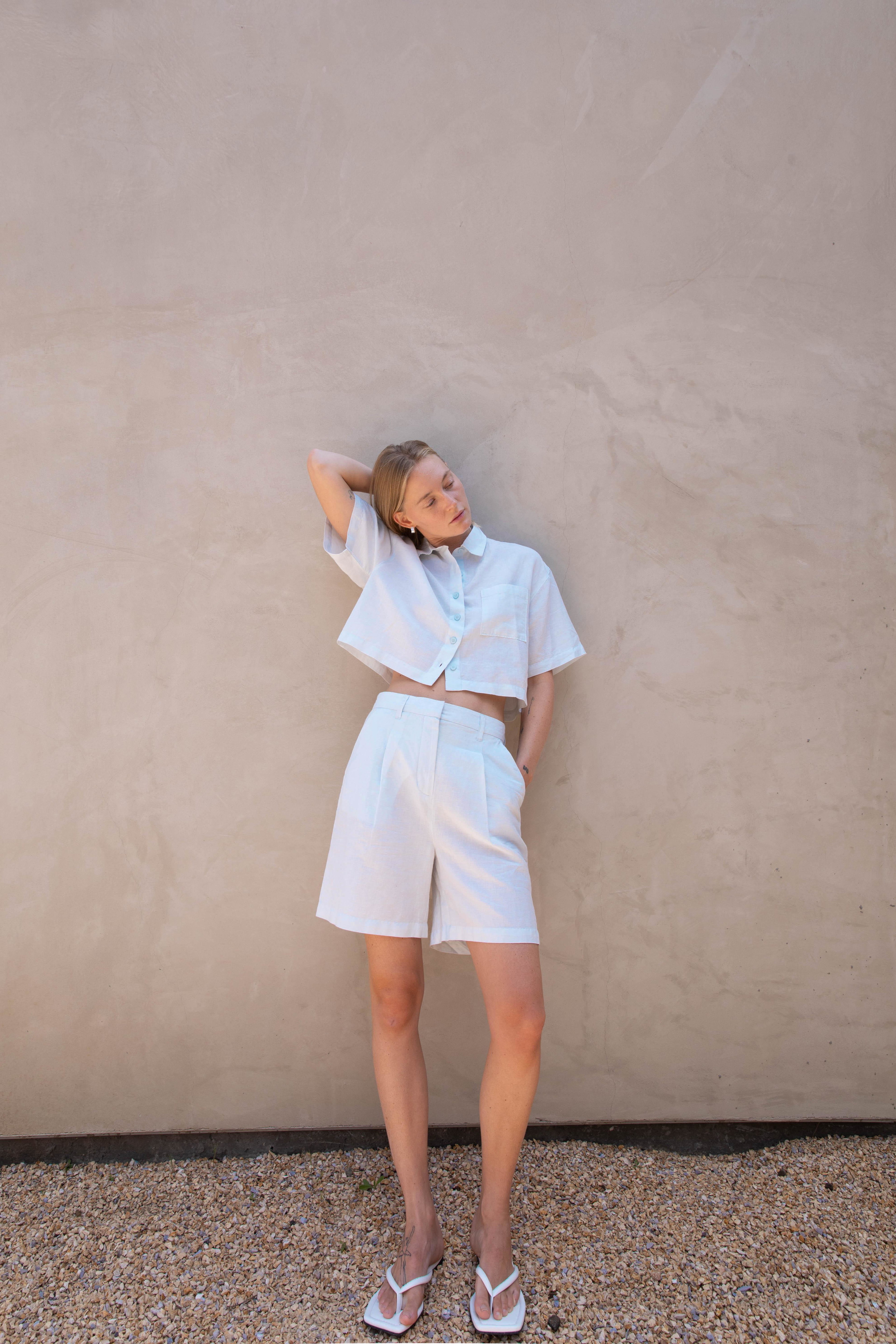 LINEN BLEND SHORT by OAK + FORT