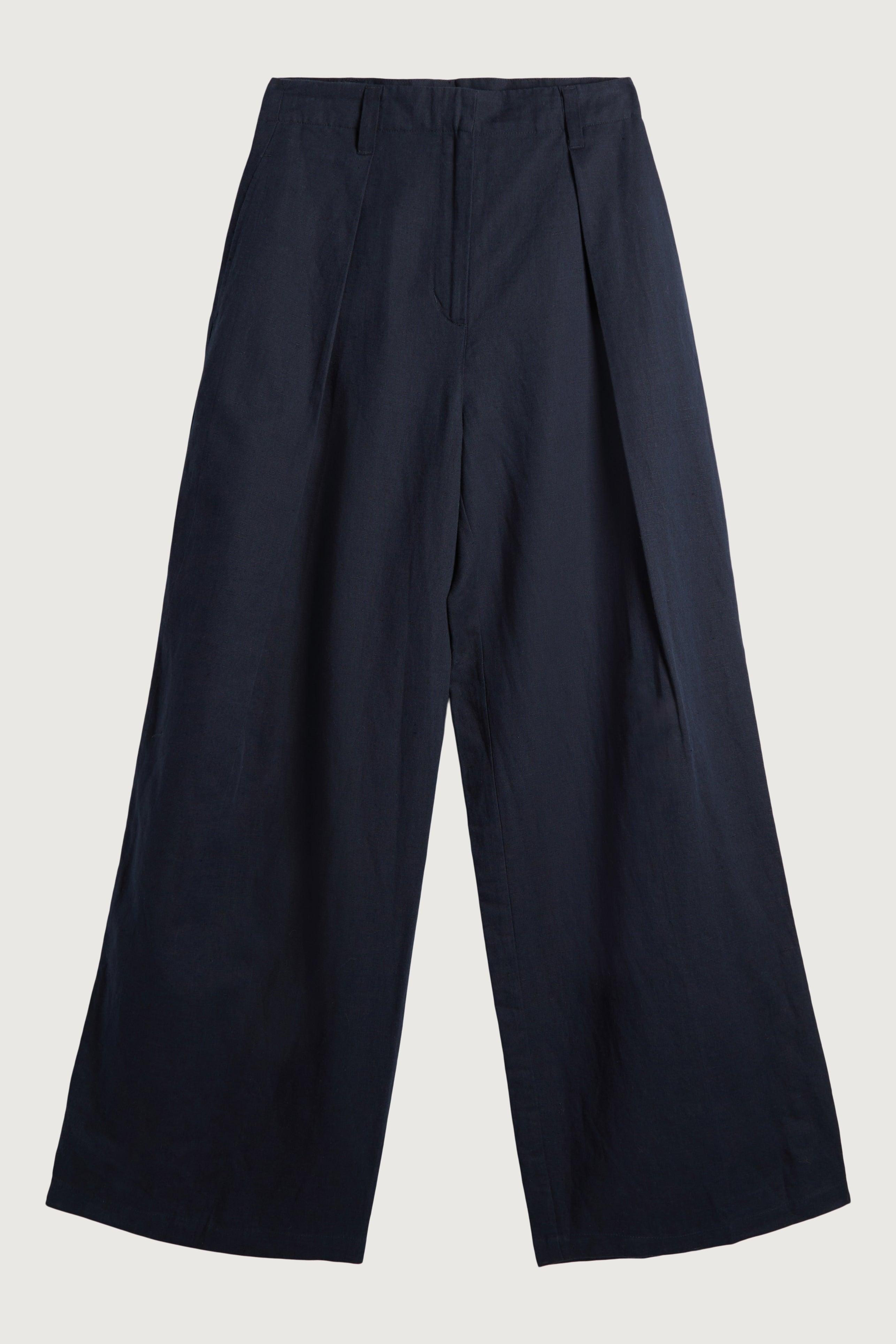 LINEN BLEND STRAIGHT LEG PANT by OAK + FORT
