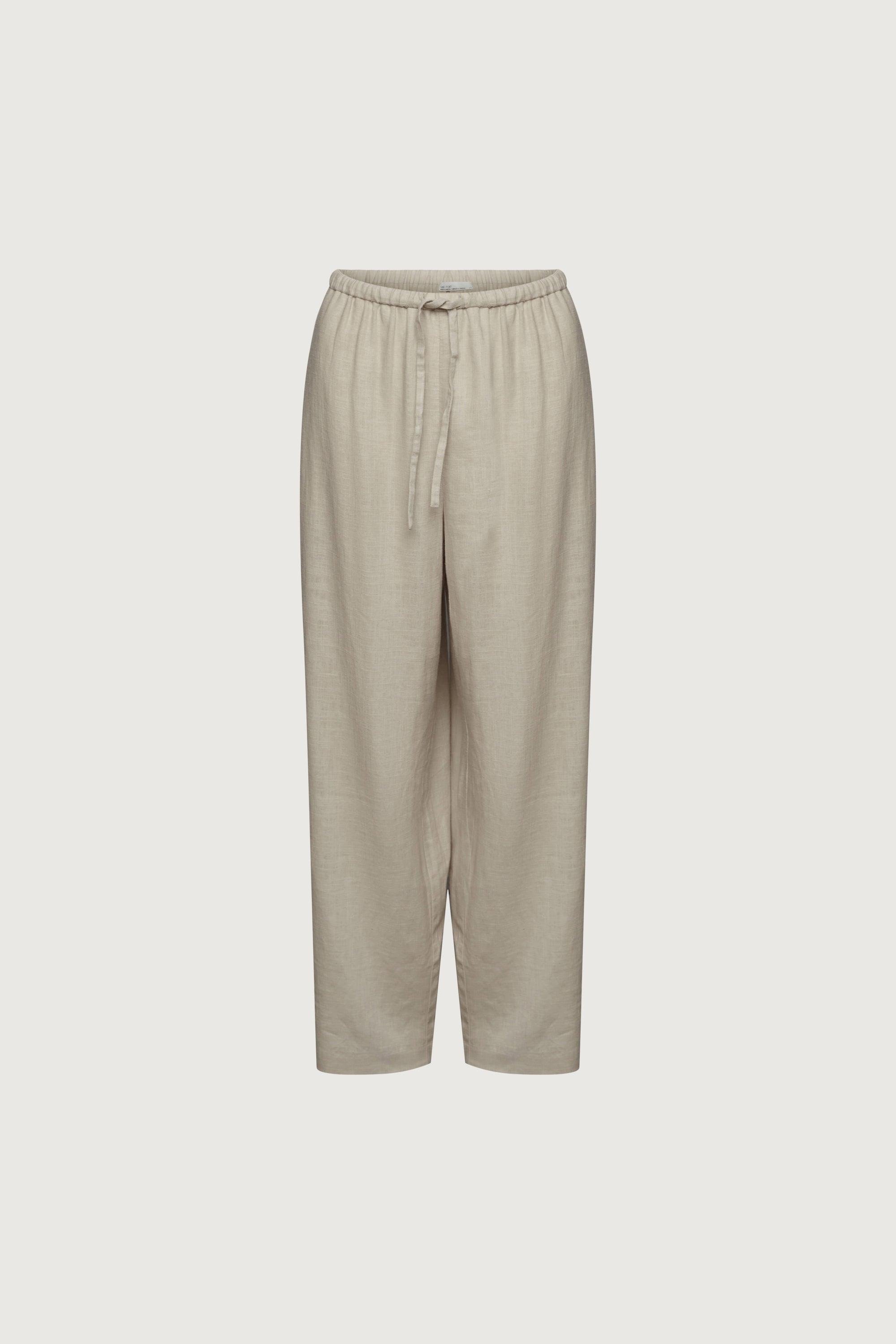 LINEN BLEND WIDE LEG PANT by OAK + FORT
