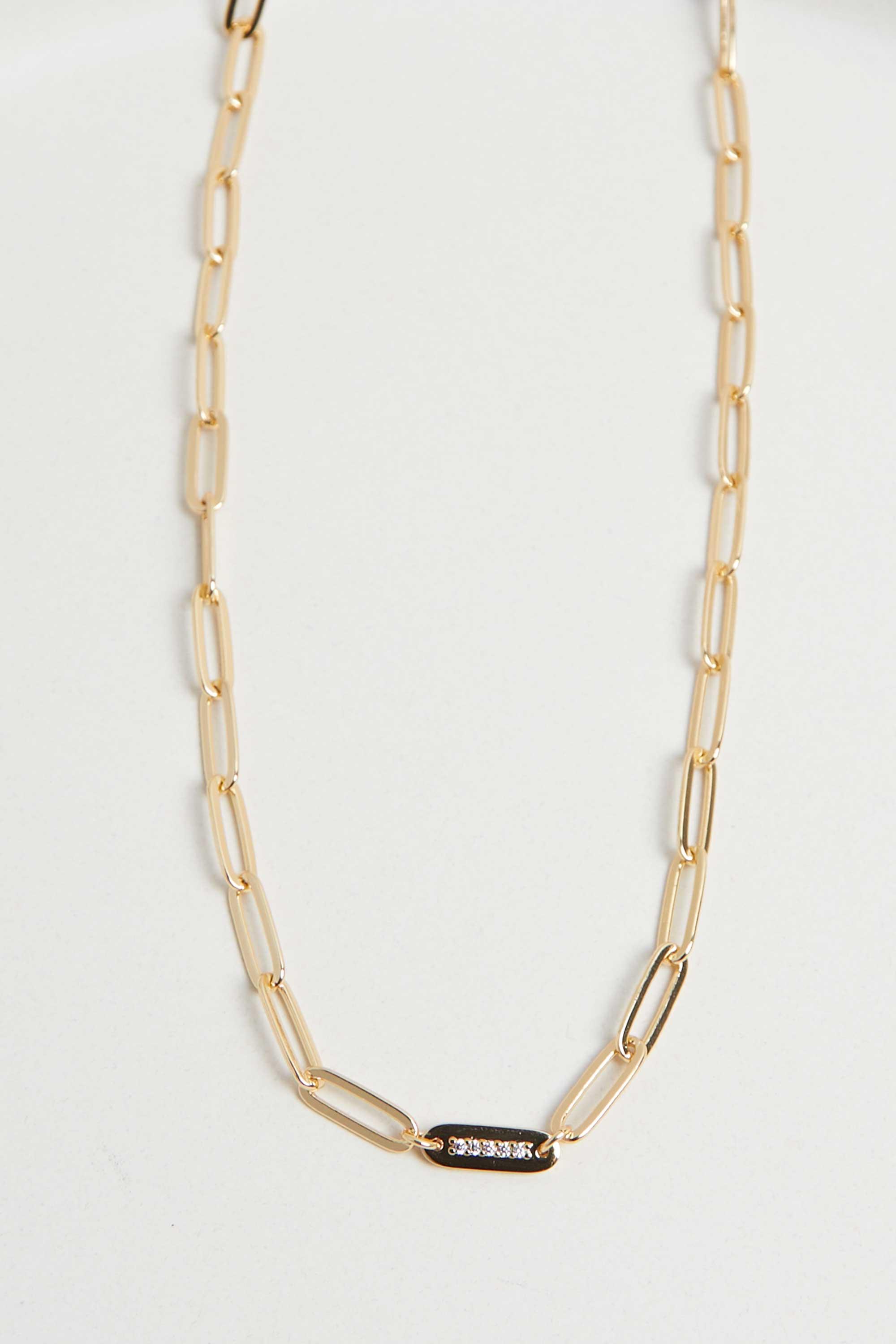 LINK CHAIN NECKLACE WITH PENDANT by OAK + FORT