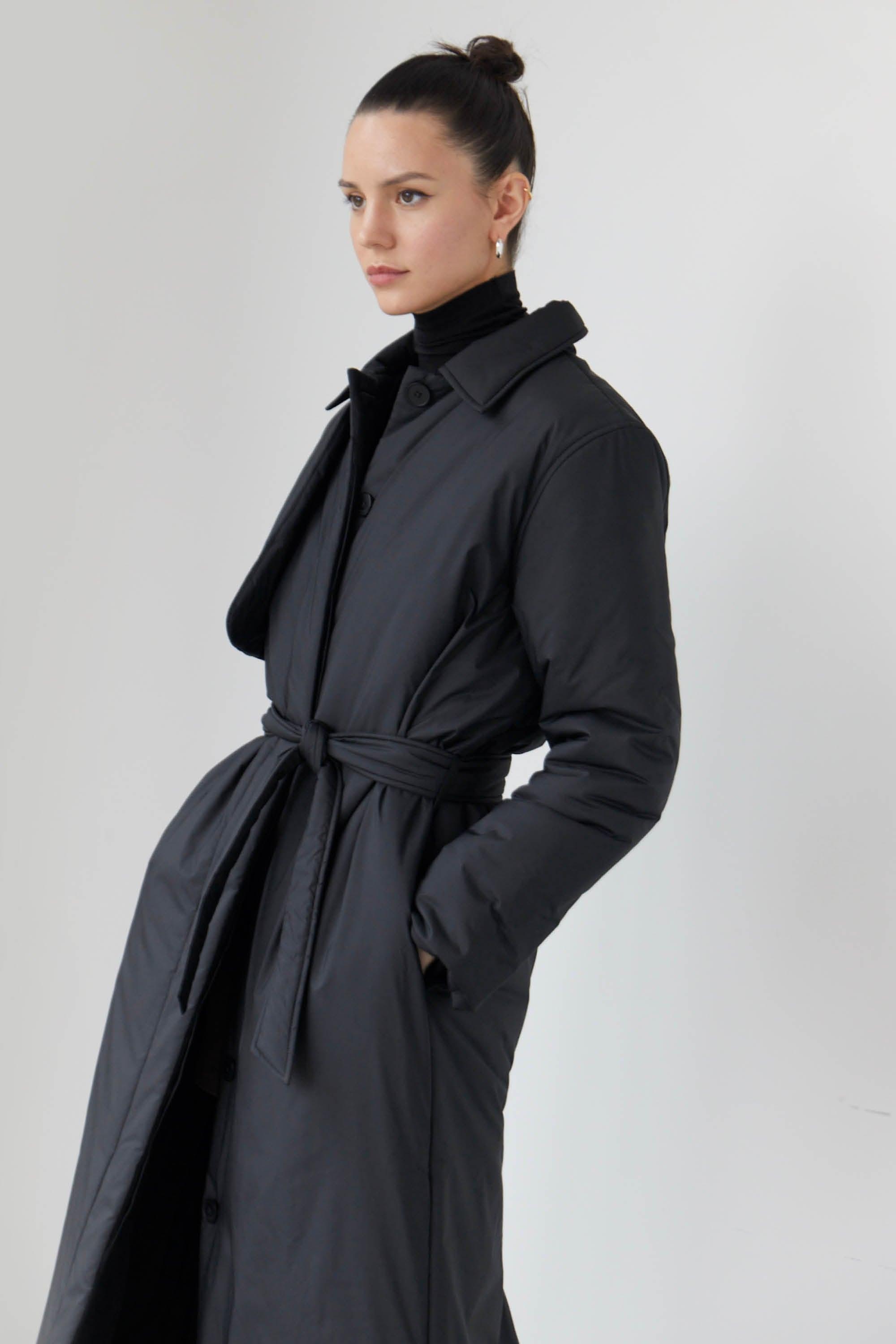 LONG BELTED PUFFER COAT by OAK + FORT