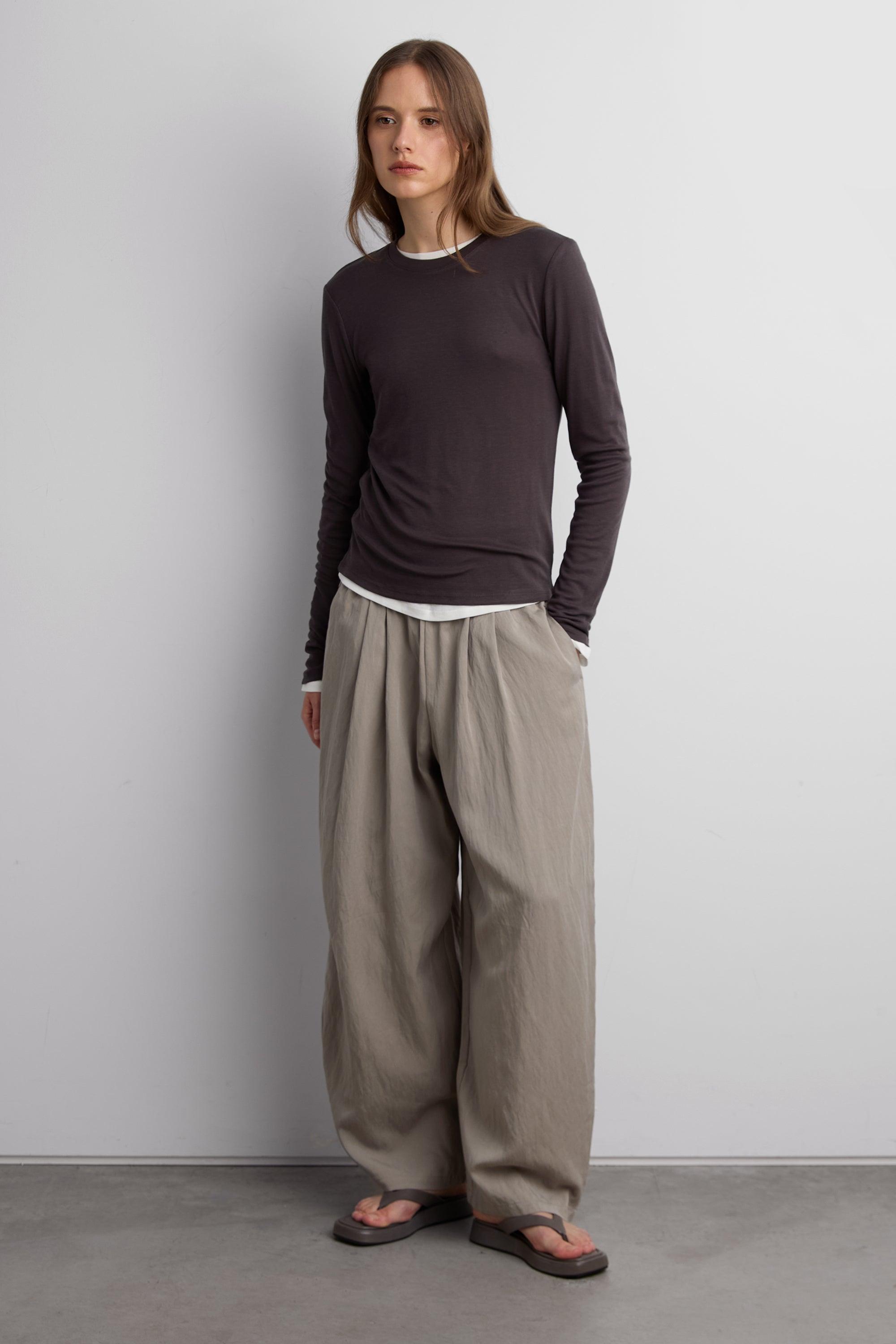 LONG SLEEVE CREW NECK TOP by OAK + FORT