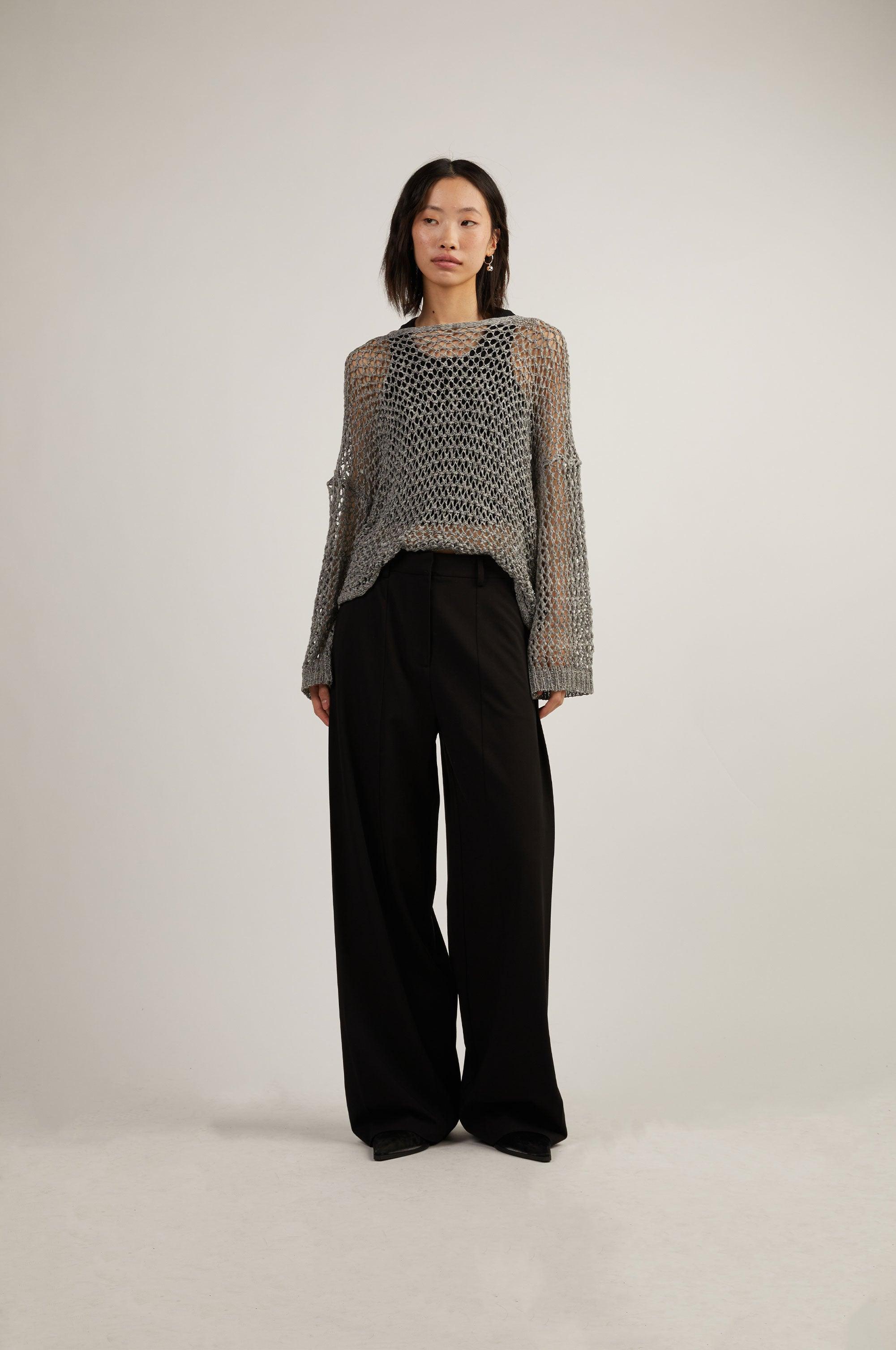 LONG SLEEVE CROCHET SWEATER by OAK + FORT