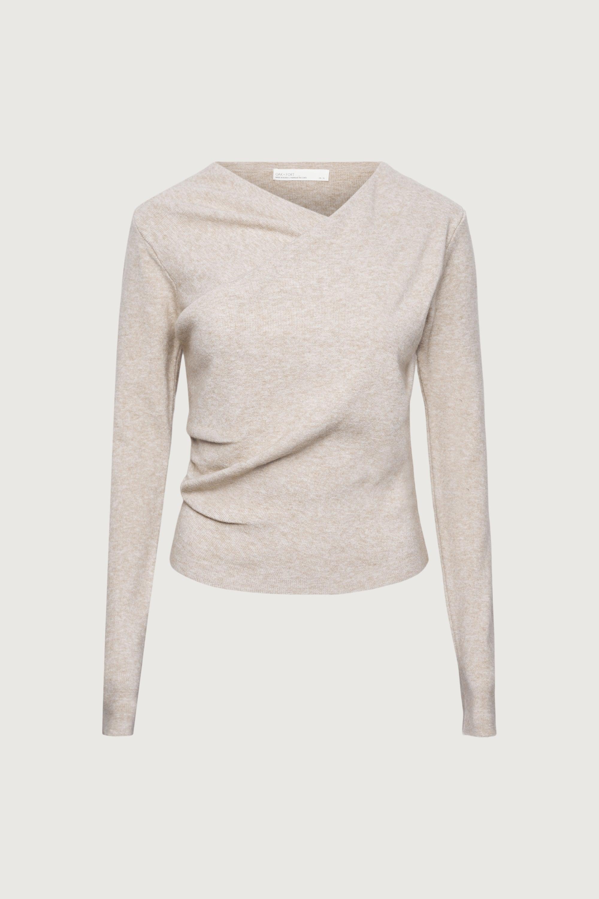 LONG SLEEVE GATHERED NECK TOP by OAK + FORT