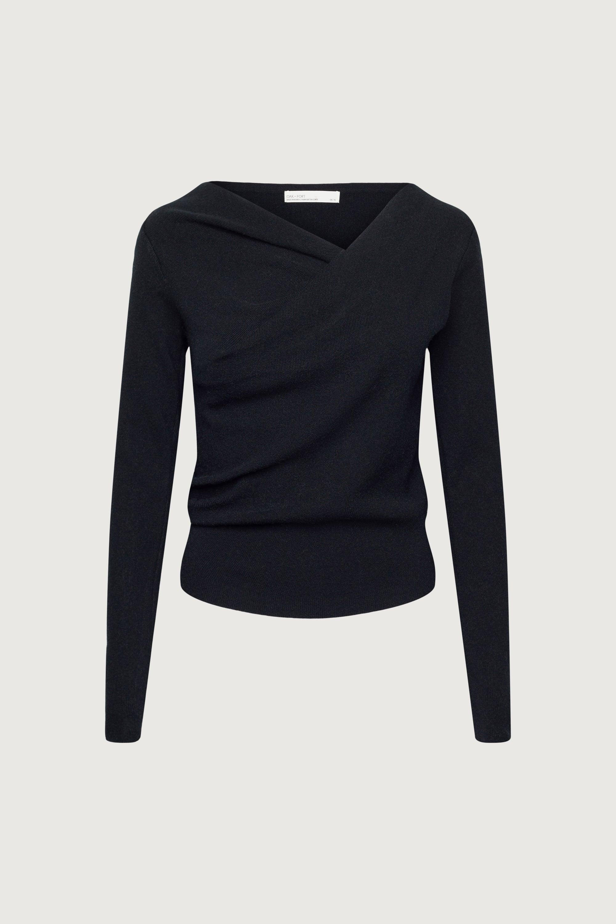 LONG SLEEVE GATHERED NECK TOP by OAK + FORT