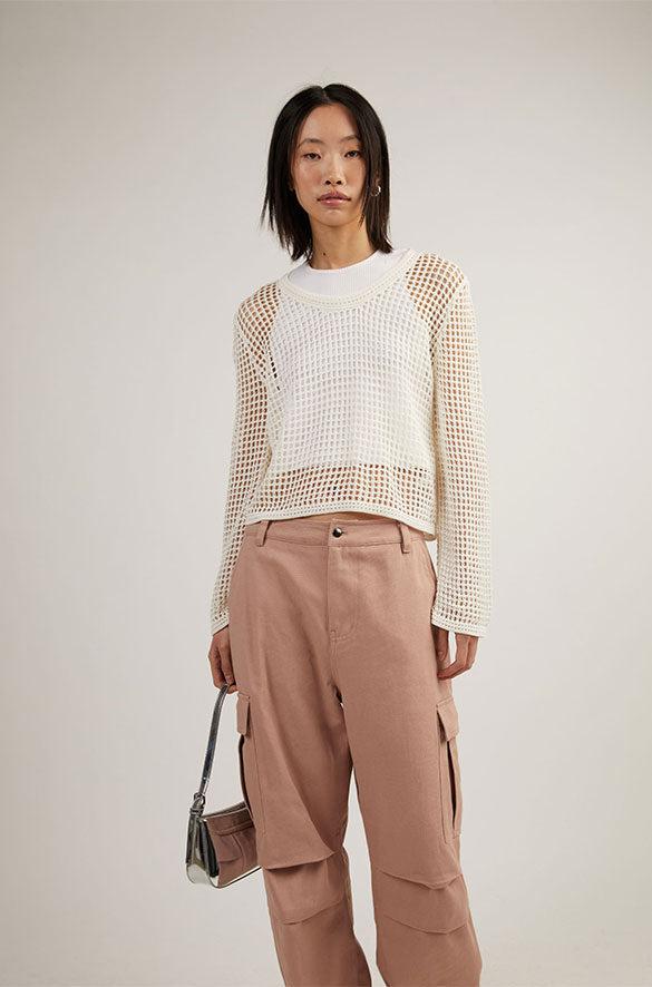 LONG SLEEVE MESH SWEATER by OAK + FORT