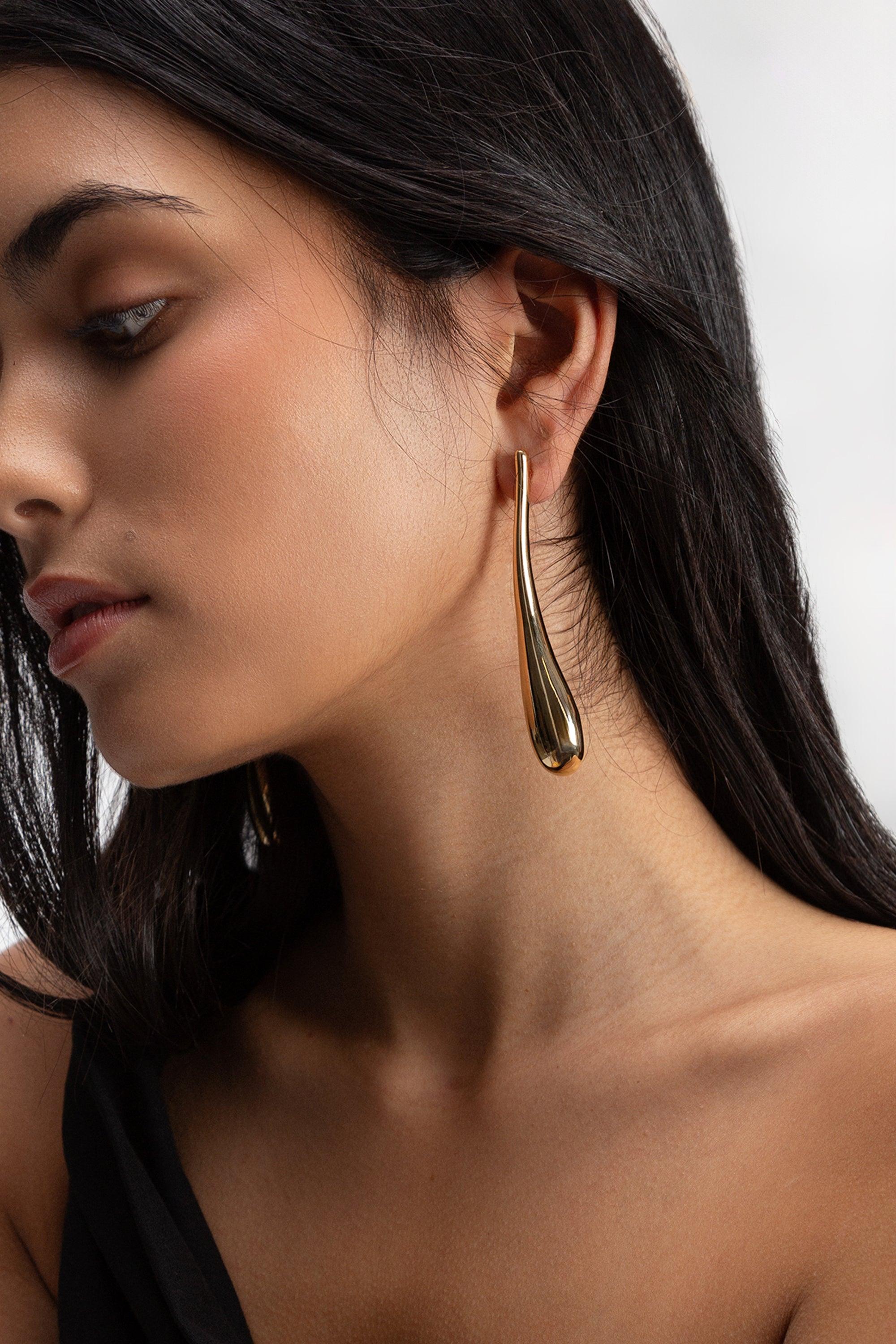 LONG TEAR DROP EARRING by OAK + FORT
