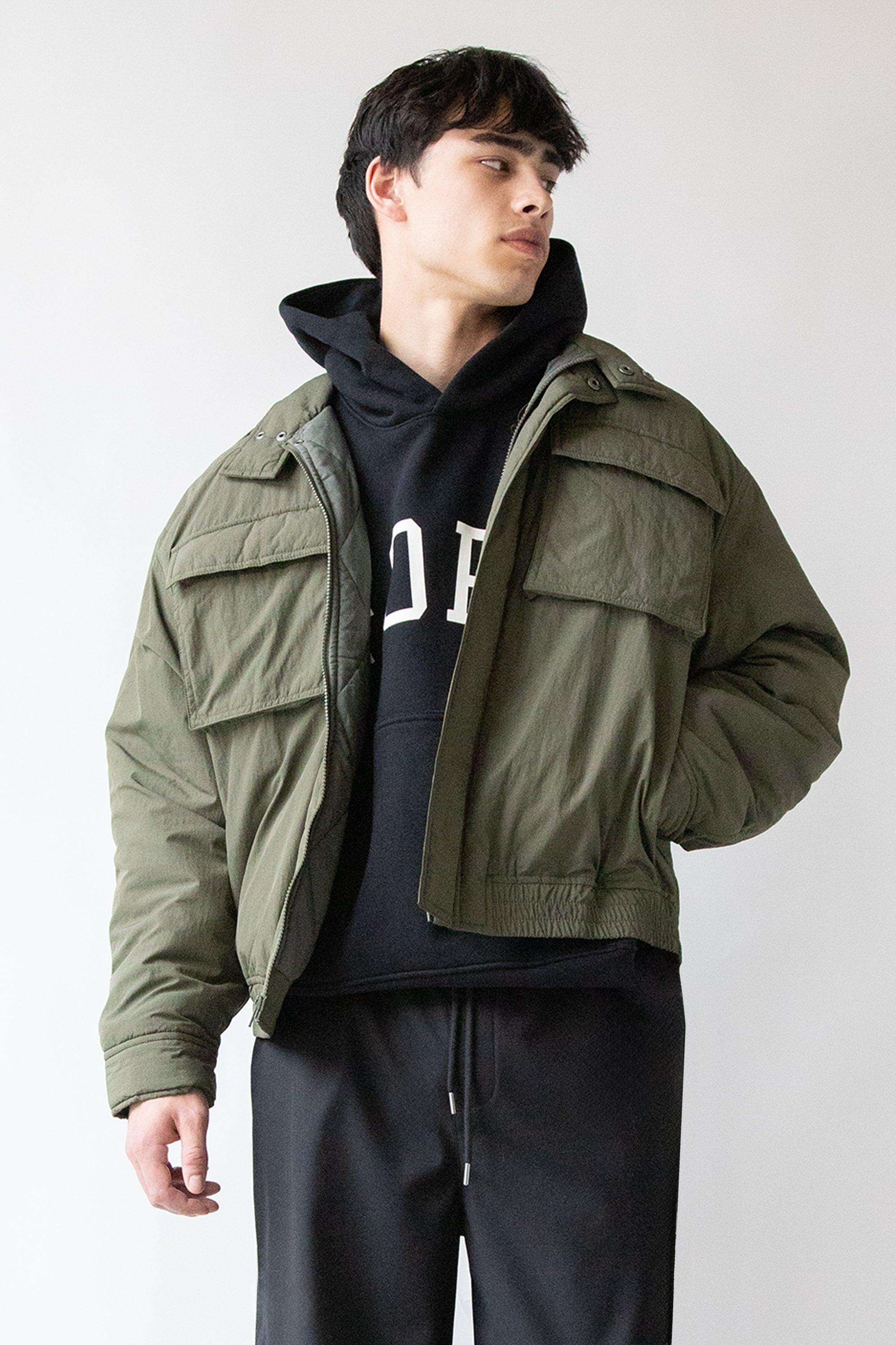 LS OVERSIZED NYLON BOMBER JACKET| OAK + FORT by OAK + FORT