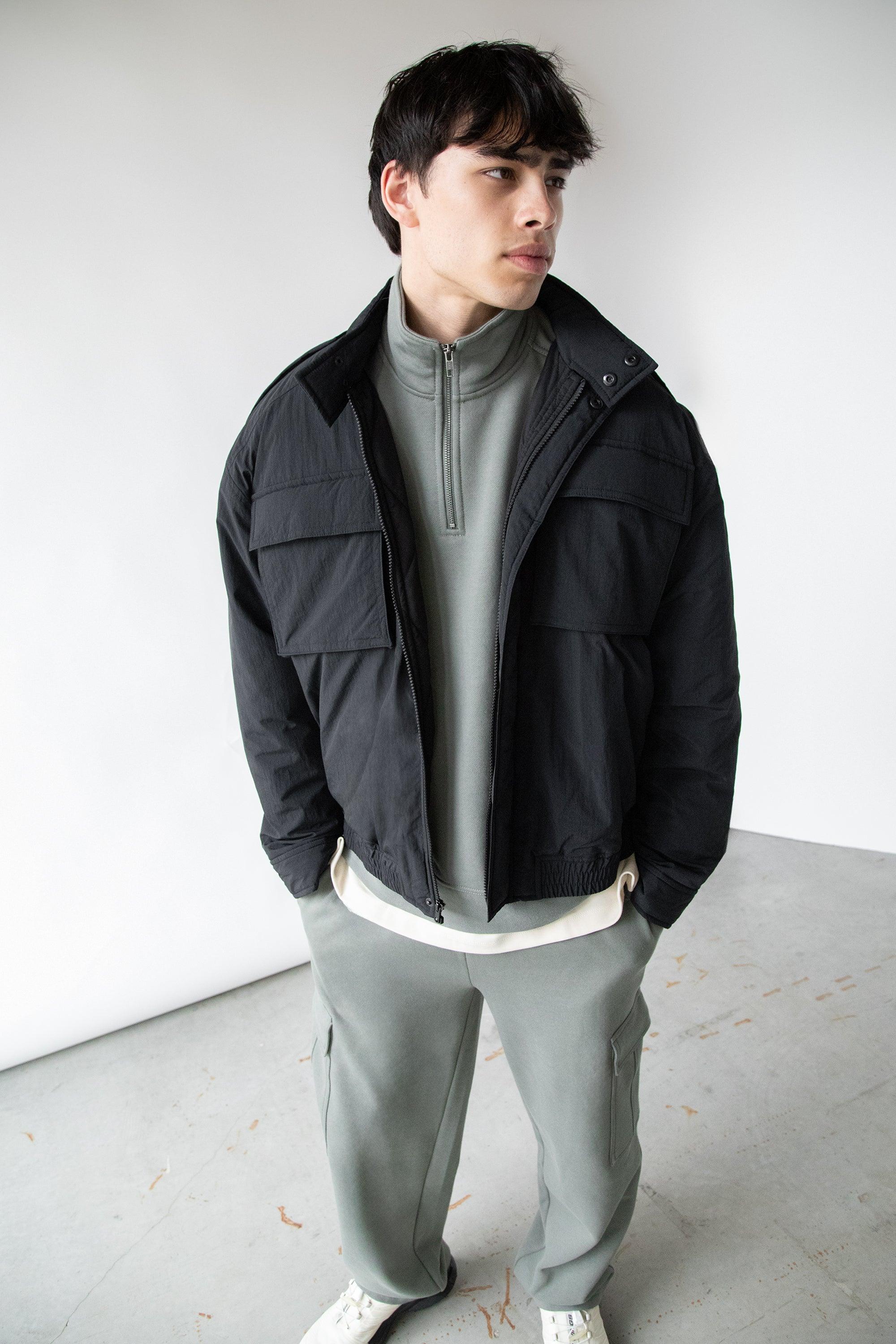 LS OVERSIZED NYLON BOMBER JACKET| OAK + FORT by OAK + FORT