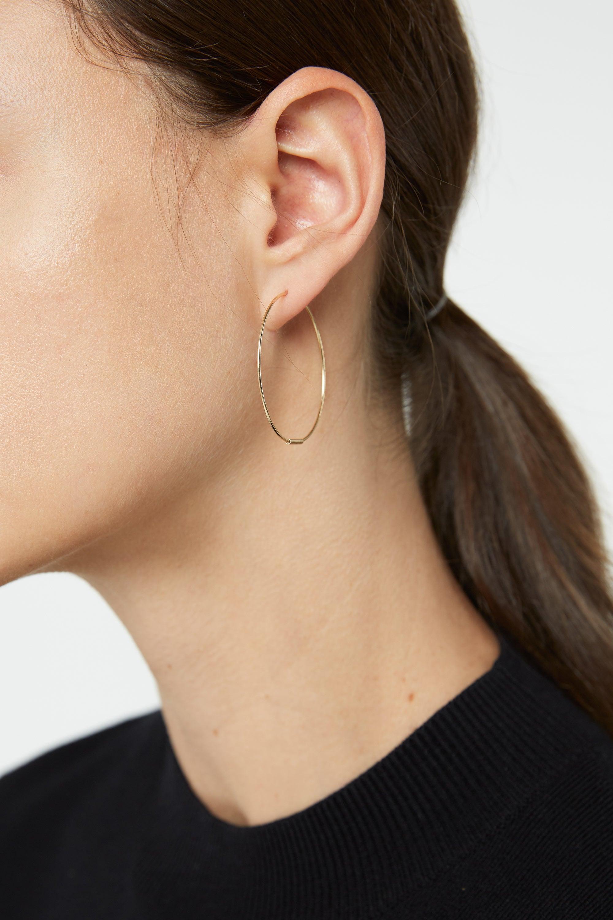 MEDIUM DAINTY HOOP by OAK + FORT