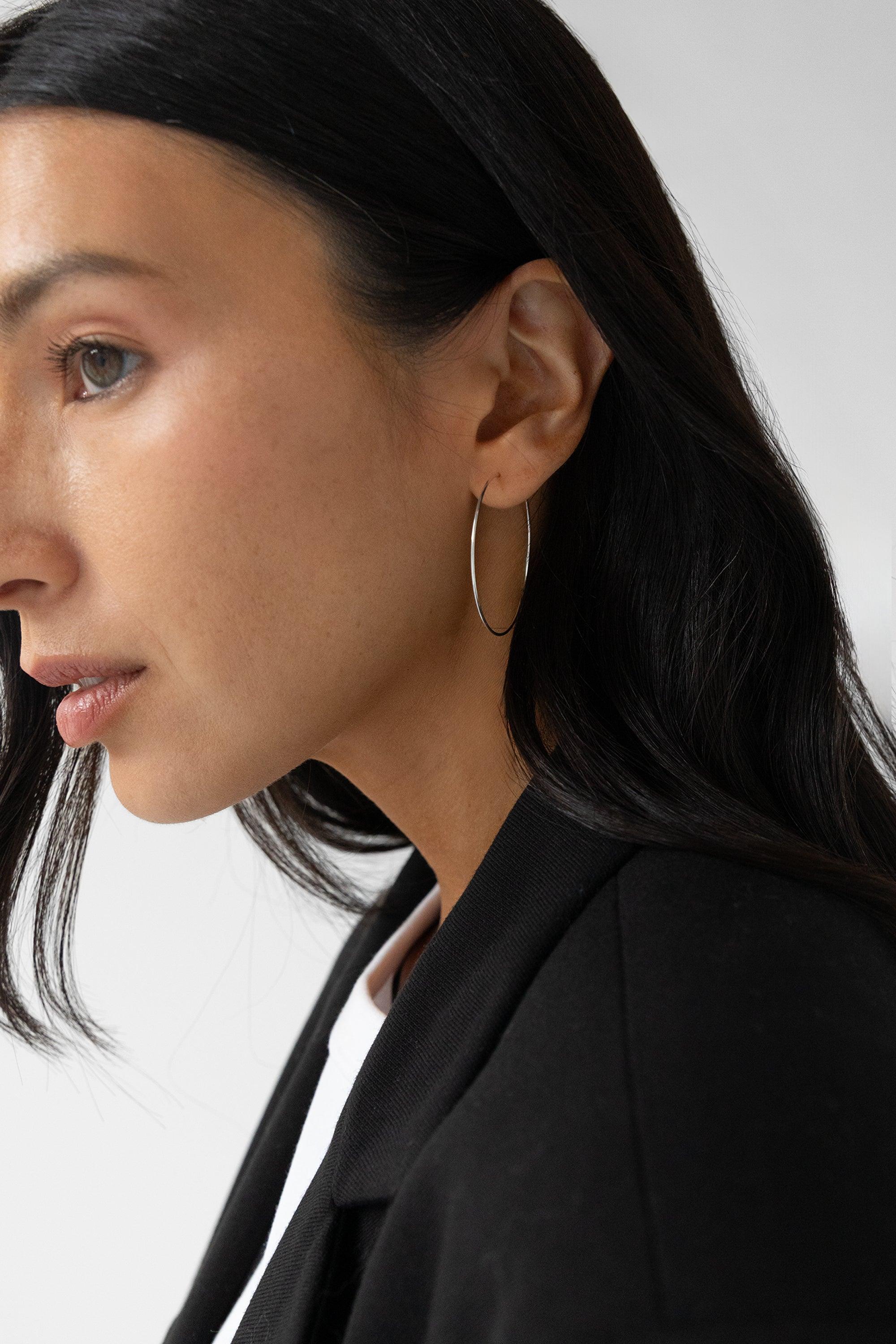 MEDIUM DAINTY HOOP by OAK + FORT