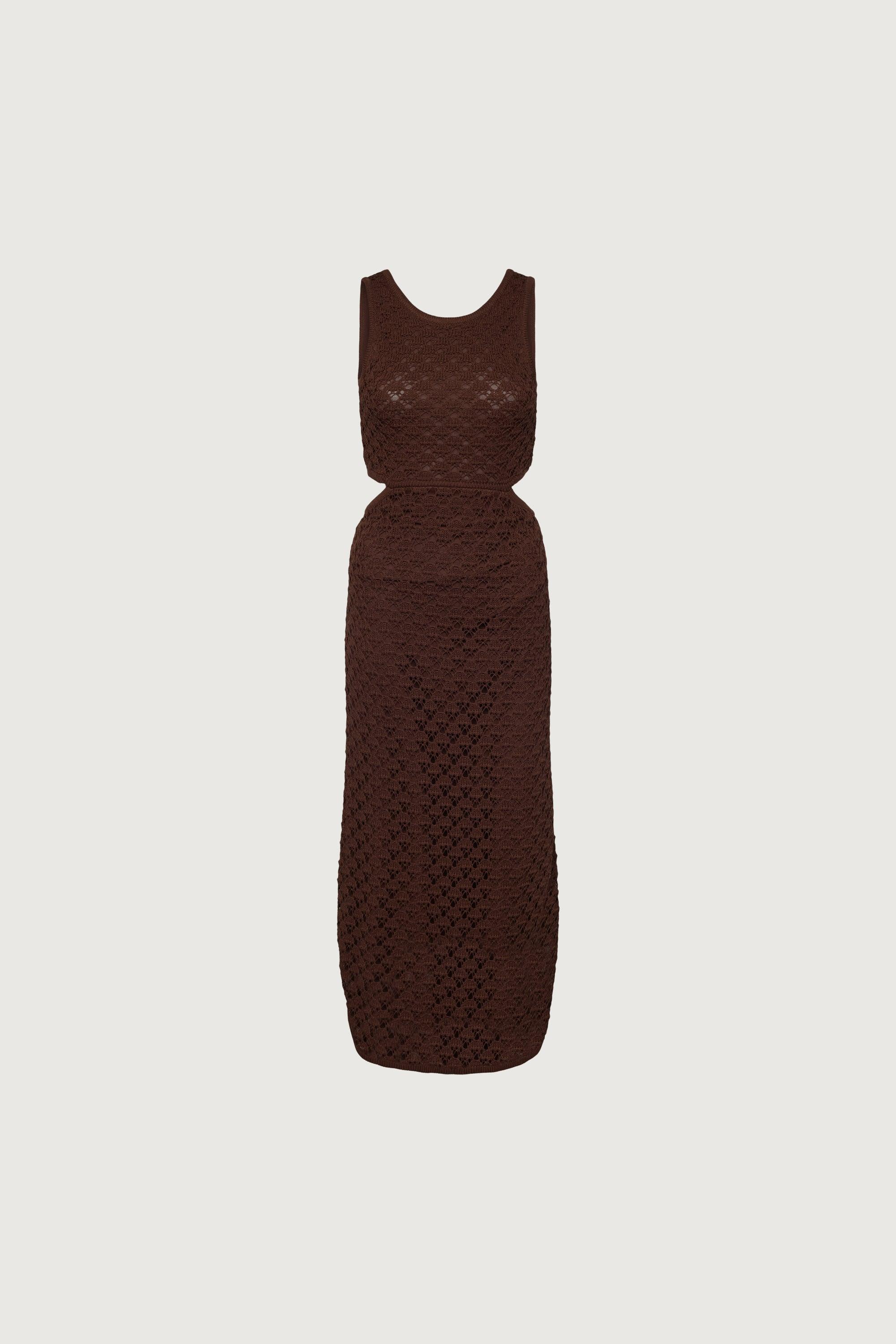 MIDI CROCHET DRESS WITH BACK CUTOUT by OAK + FORT
