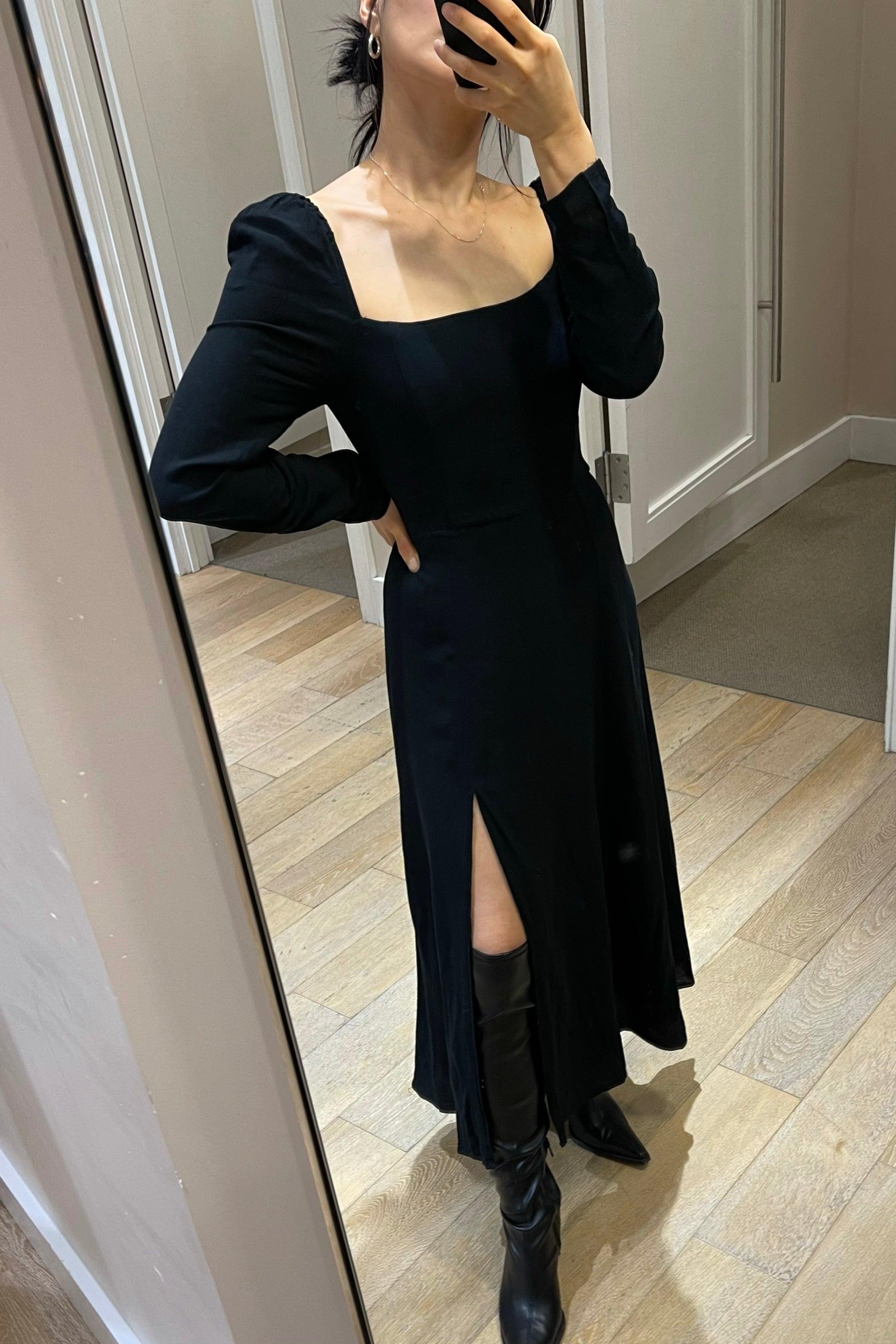 MIDI DRESS WITH SLIT by OAK + FORT