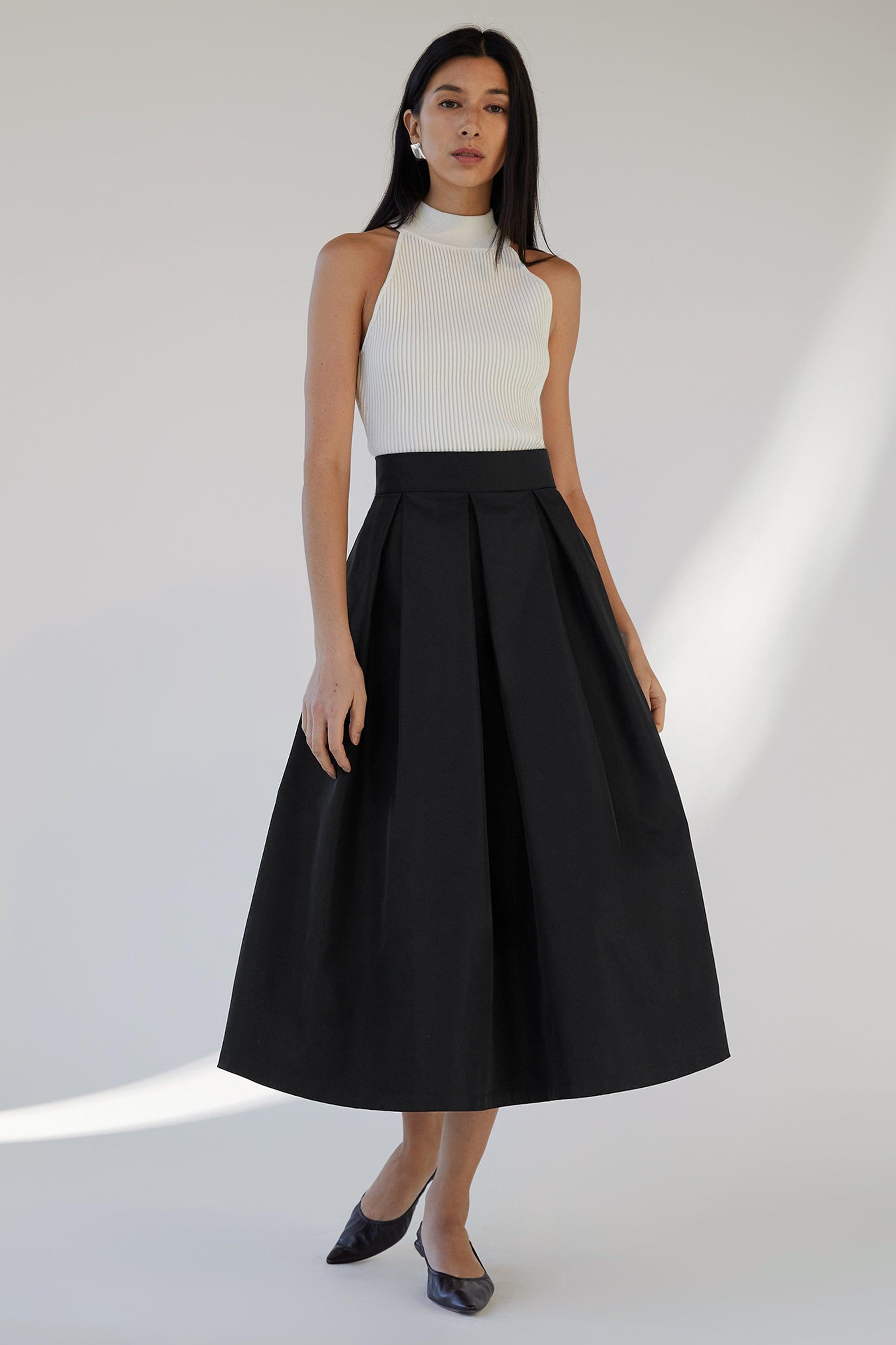 MIDI PLEATED SKIRT by OAK + FORT