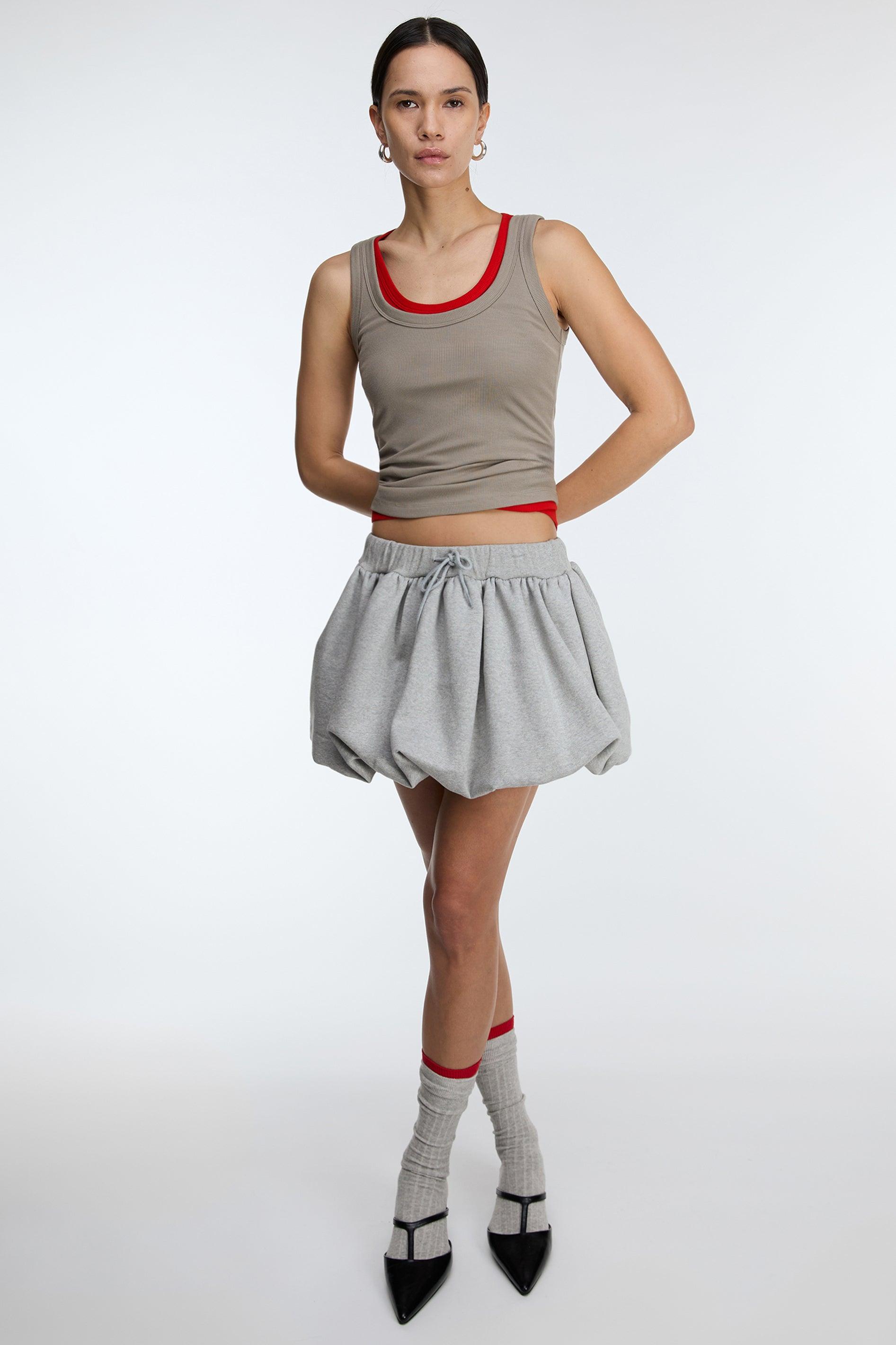 MINI BUBBLE HEM FLEECE SKIRT by OAK + FORT