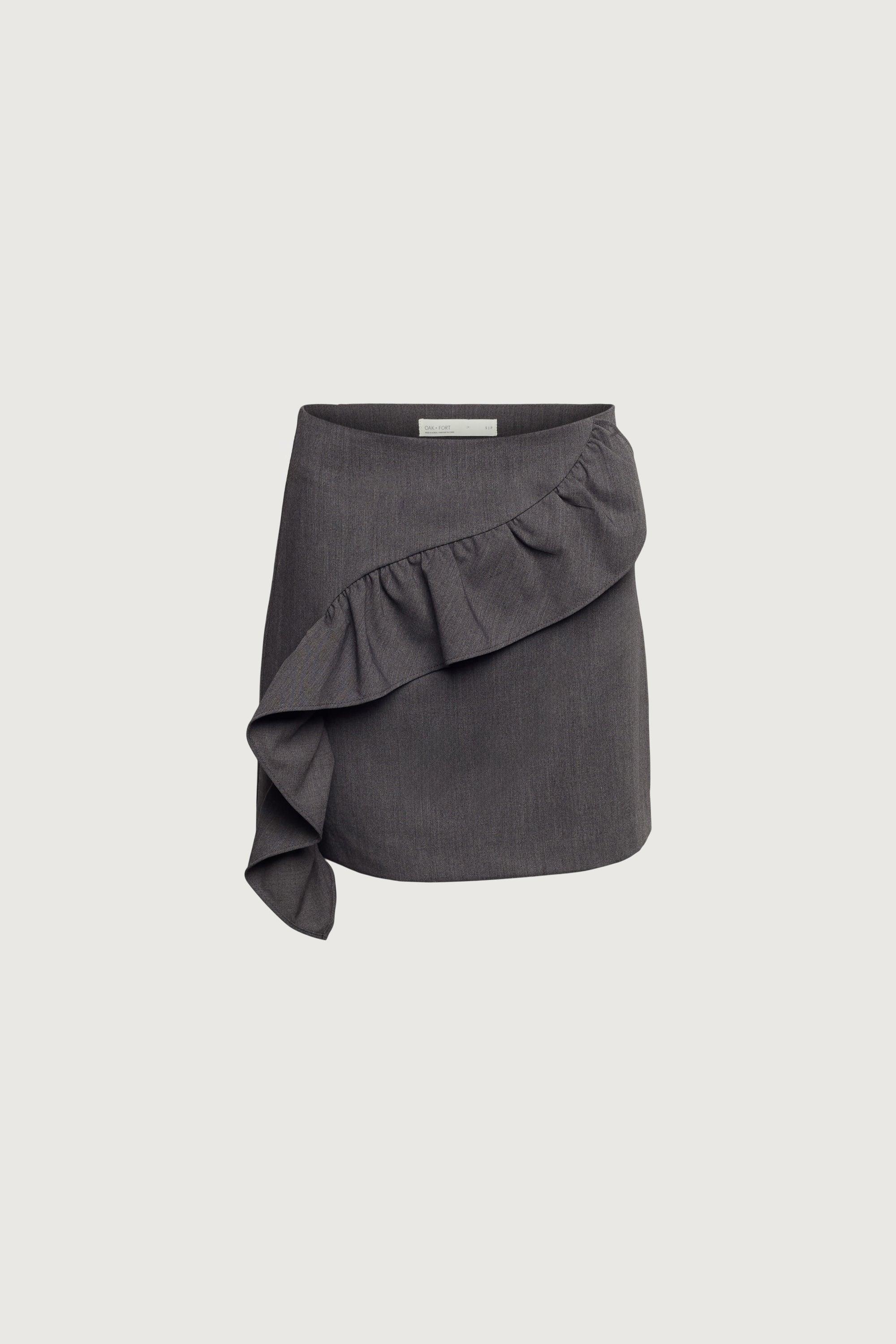 MINI SKIRT WITH CURVED RUFFLE by OAK + FORT