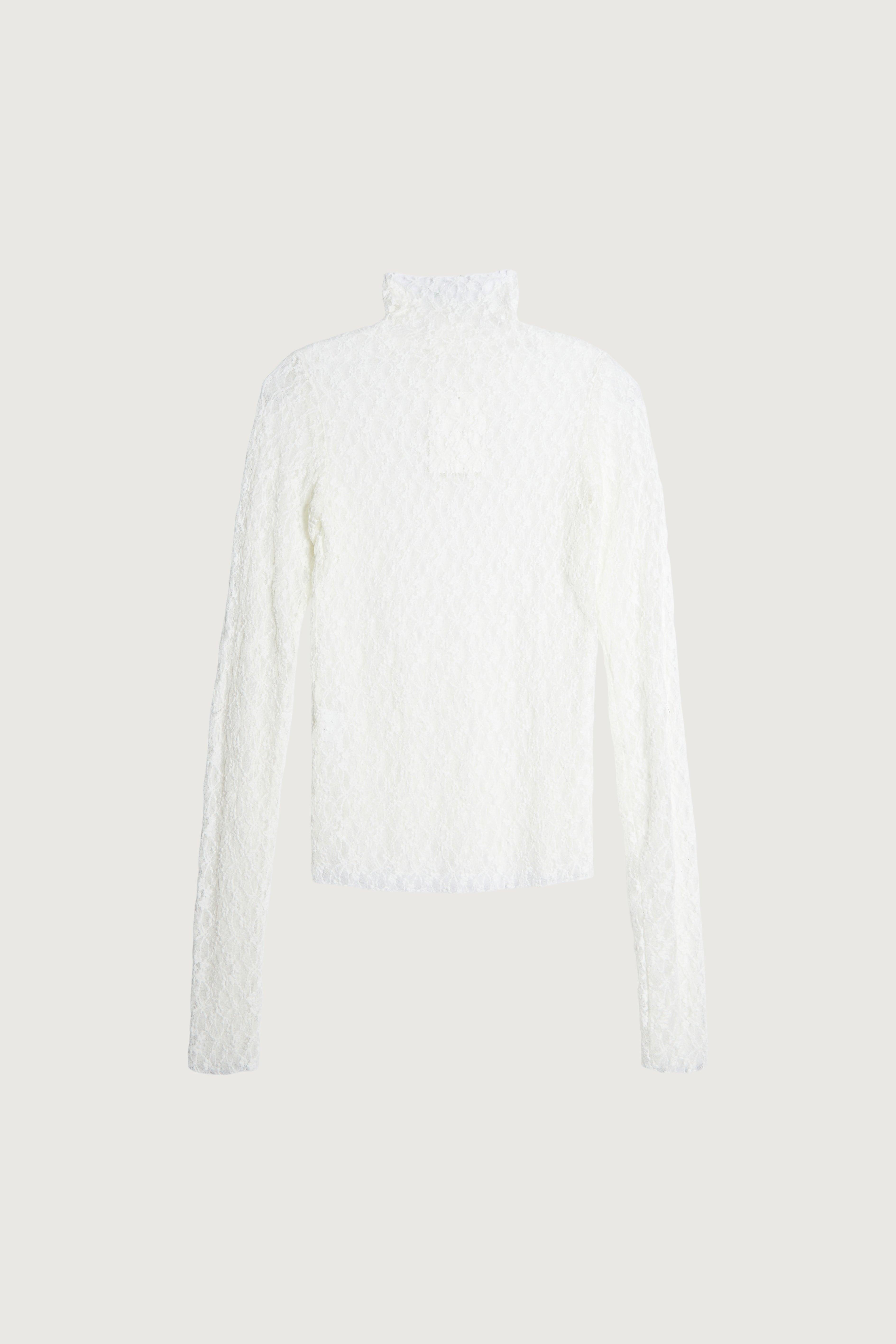 MOCKNECK LACE MESH TOP by OAK + FORT