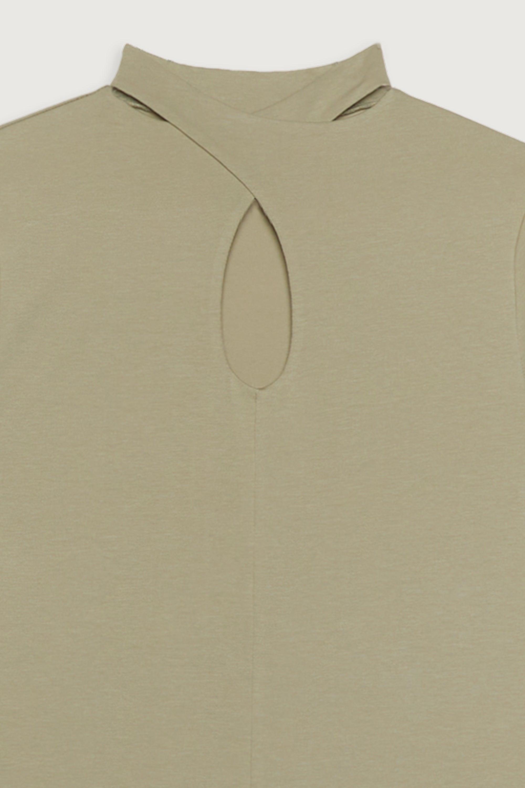 MOCKNECK TOP WITH FRONT CUTOUT by OAK + FORT