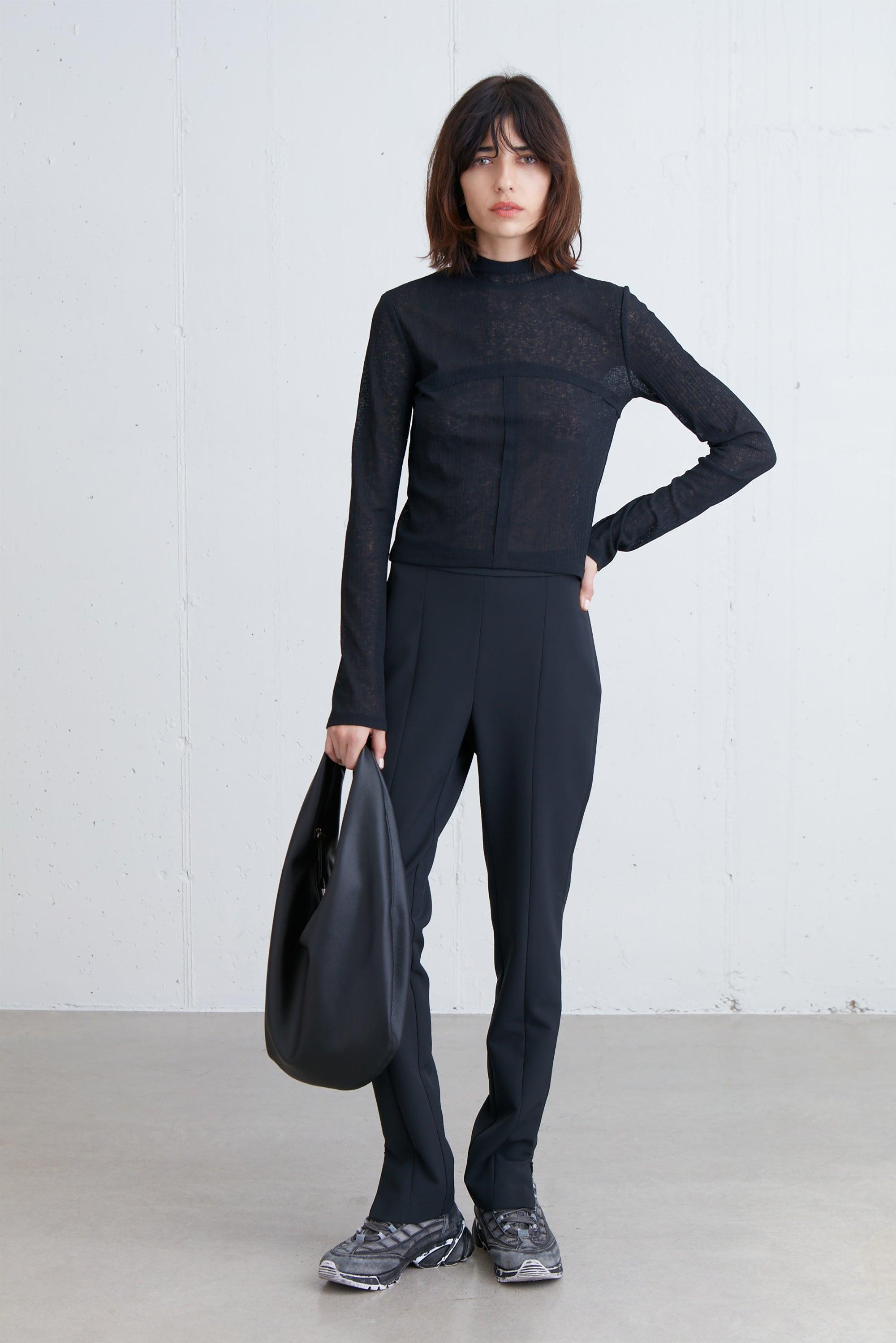MOCKNECK TOP WITH SEAM DETAILS by OAK + FORT