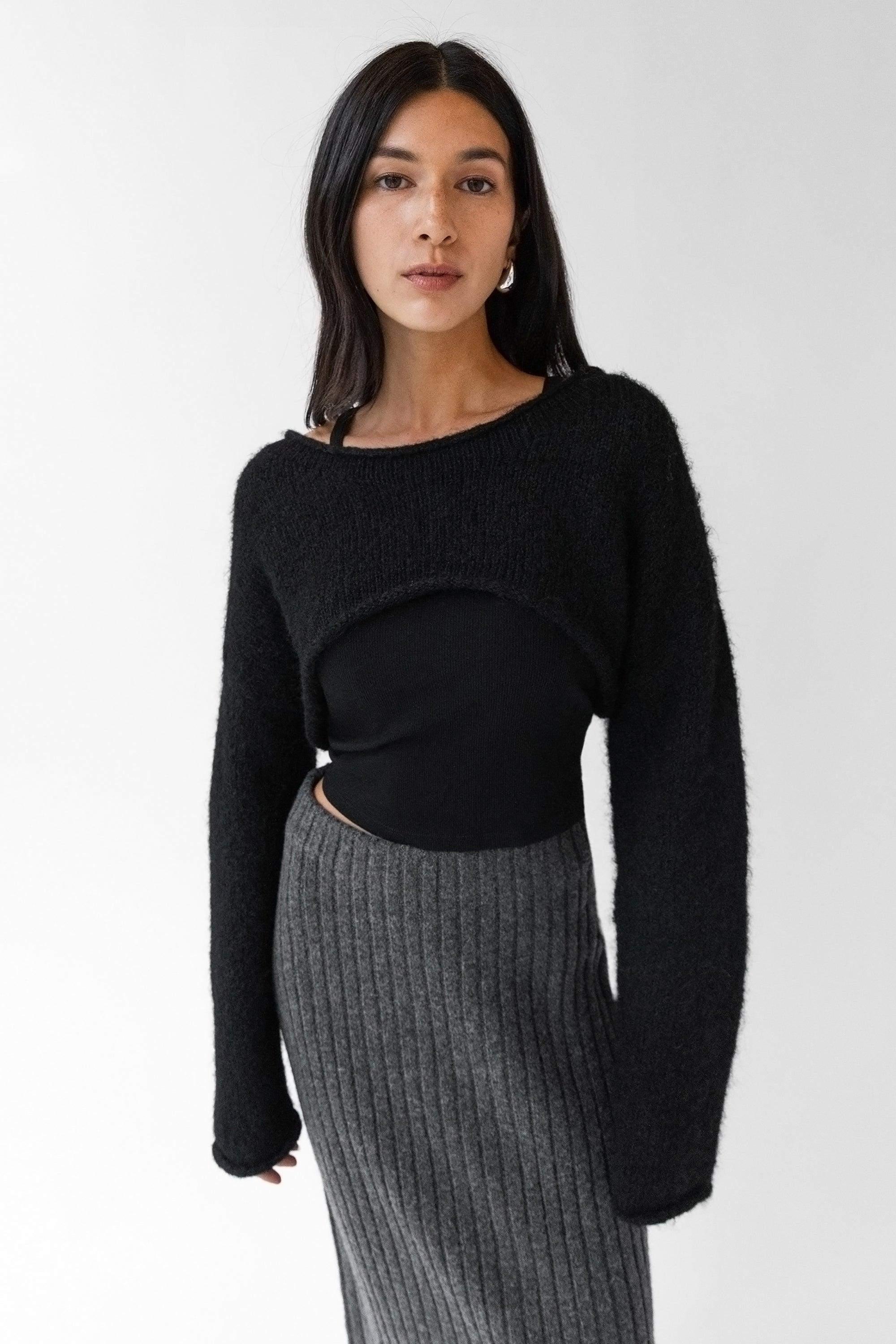 MOHAIR WOOL-BLEND BOLERO by OAK + FORT