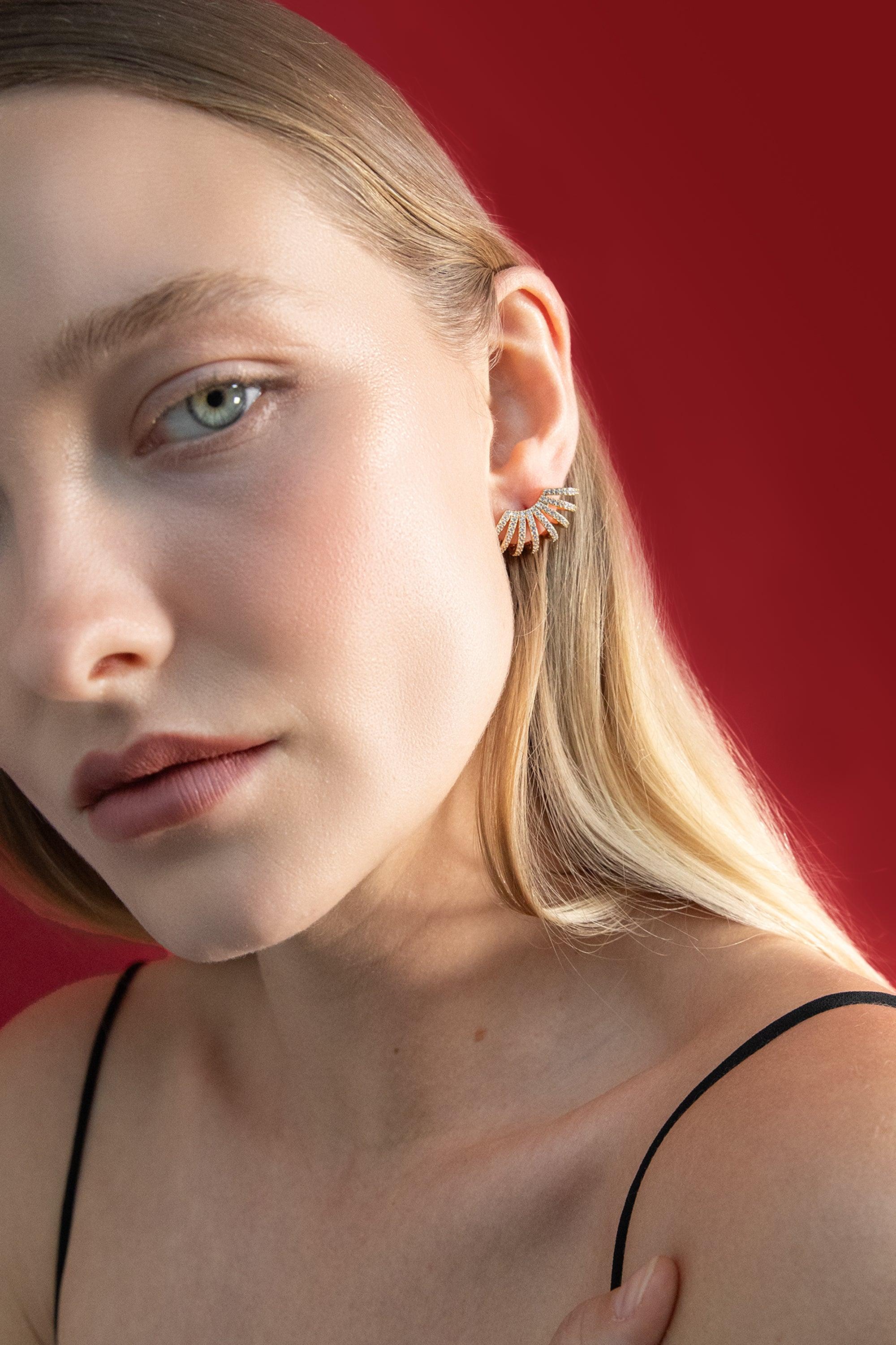MULTIPLE STUDDED HOOP EARRING by OAK + FORT
