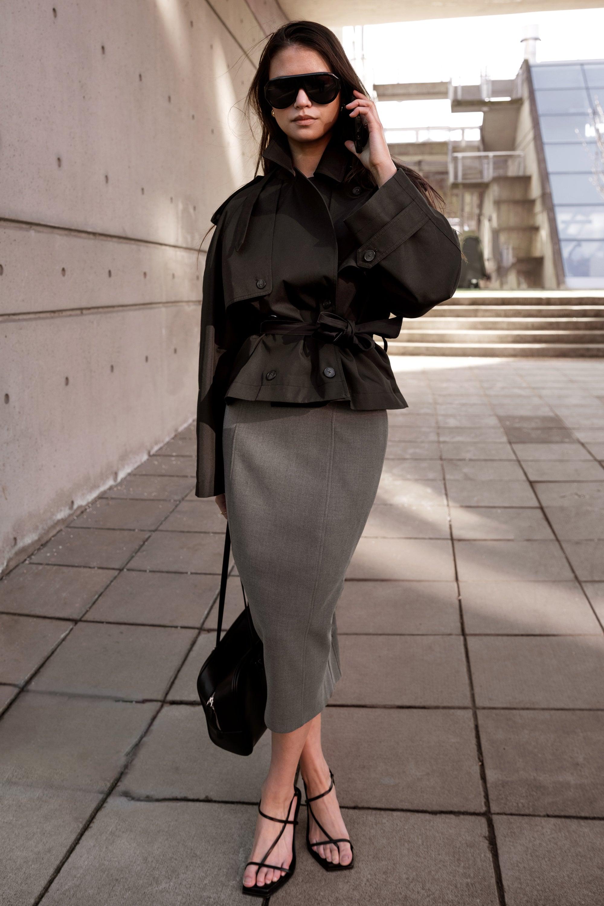 NEW SHORT BELTED TRENCH COAT by OAK + FORT