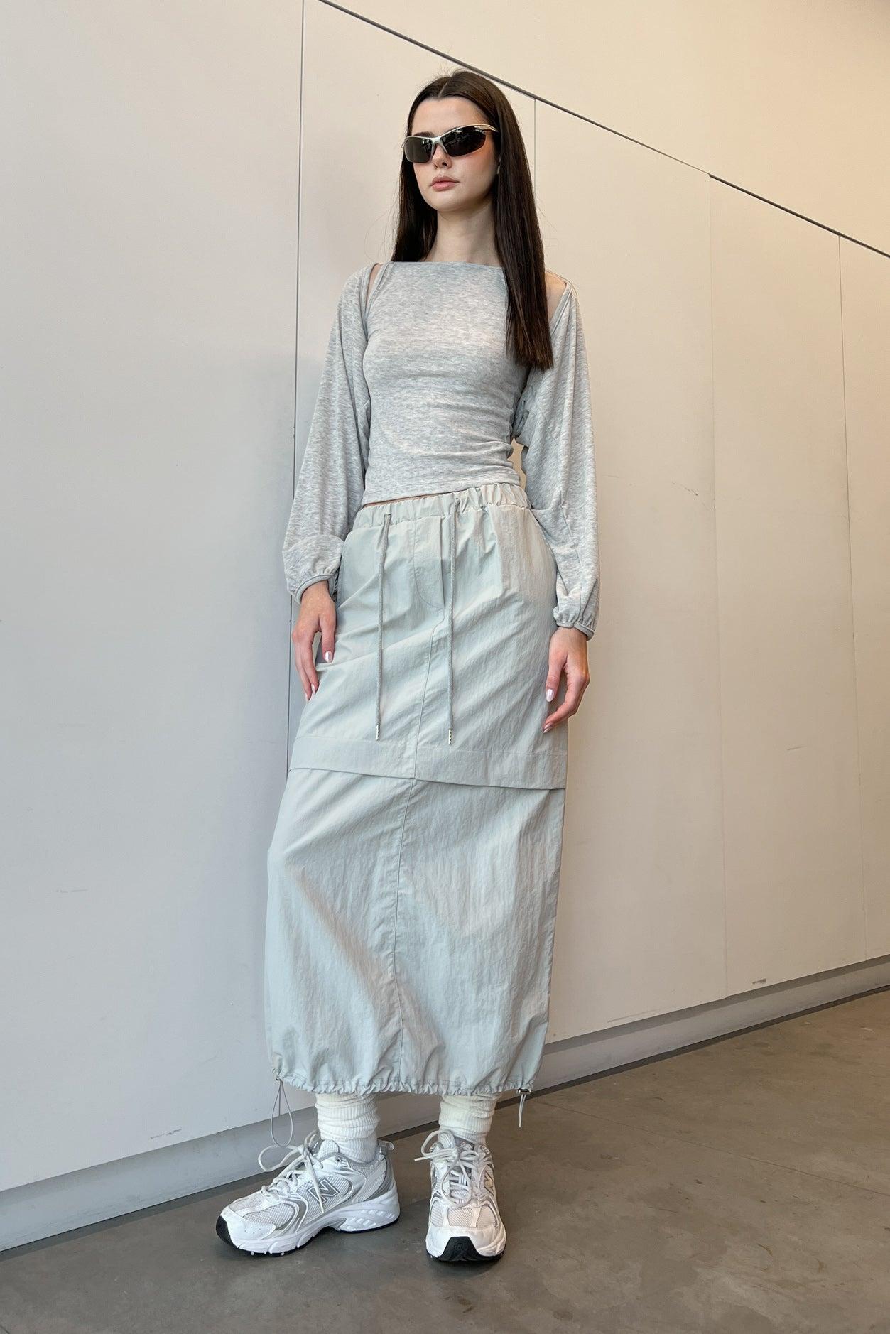 NYLON CARGO MIDI SKIRT by OAK + FORT