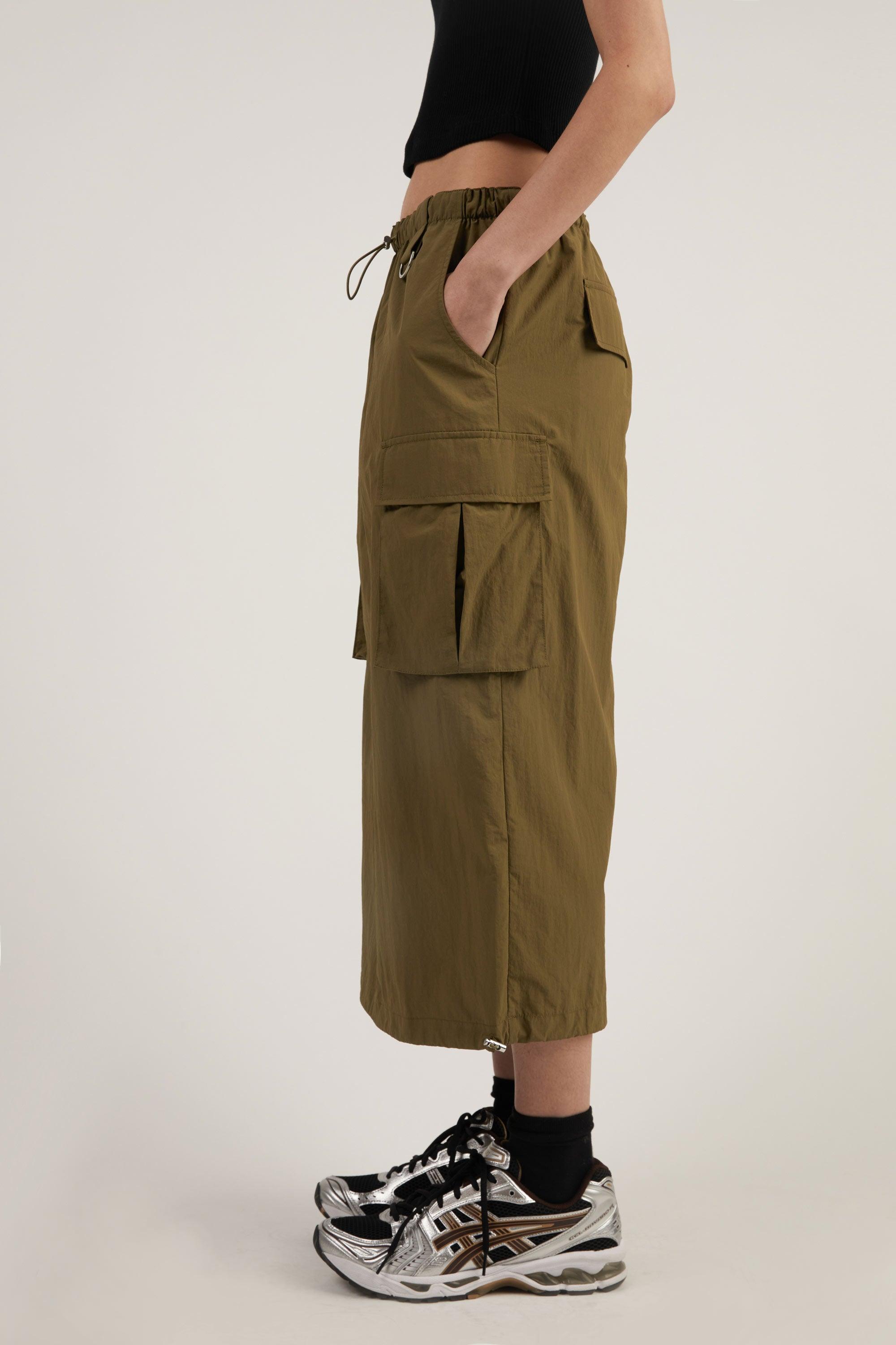 NYLON MAXI CARGO SKIRT by OAK + FORT