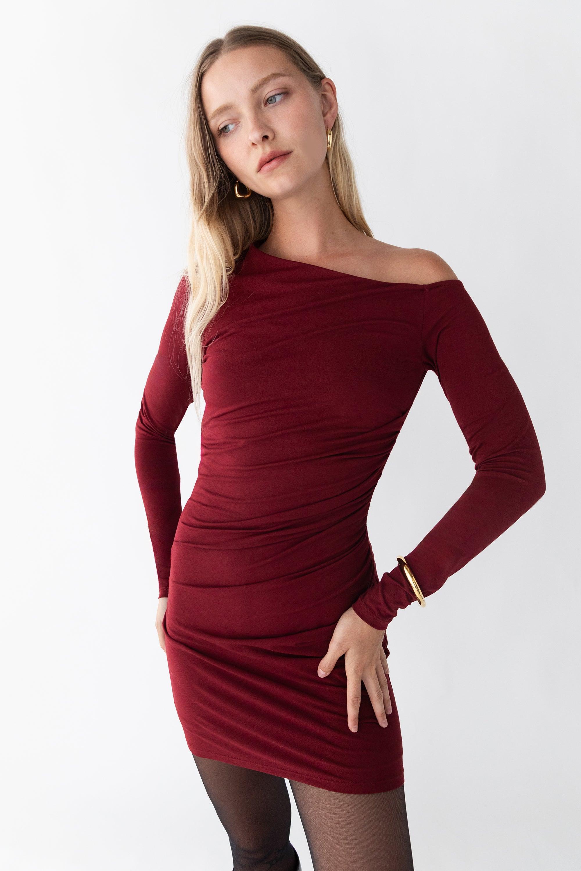 OFF SHOULDER LONG SLEEVE MINI DRESS by OAK + FORT