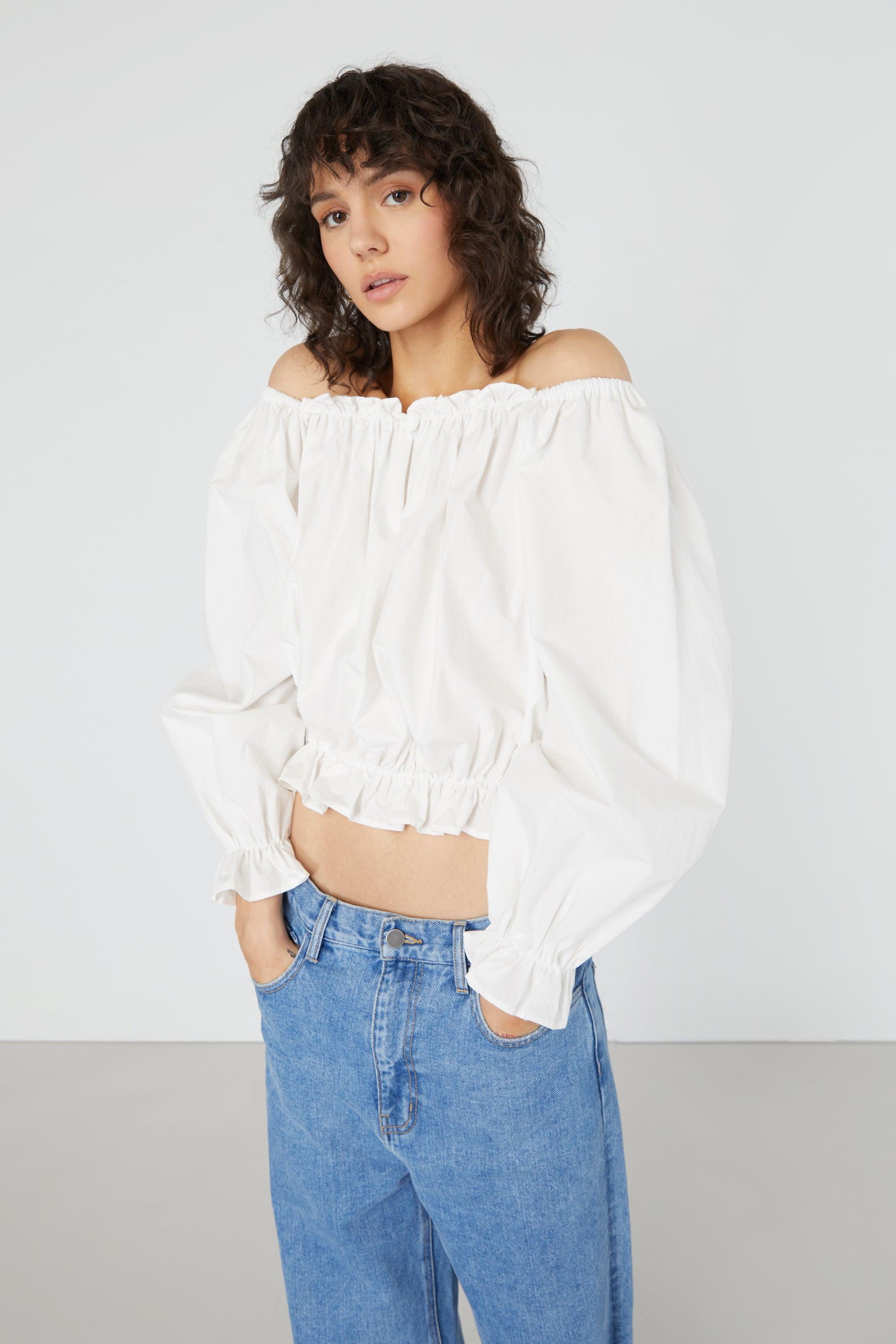 OFF SHOULDER RUFFLED TOP by OAK + FORT