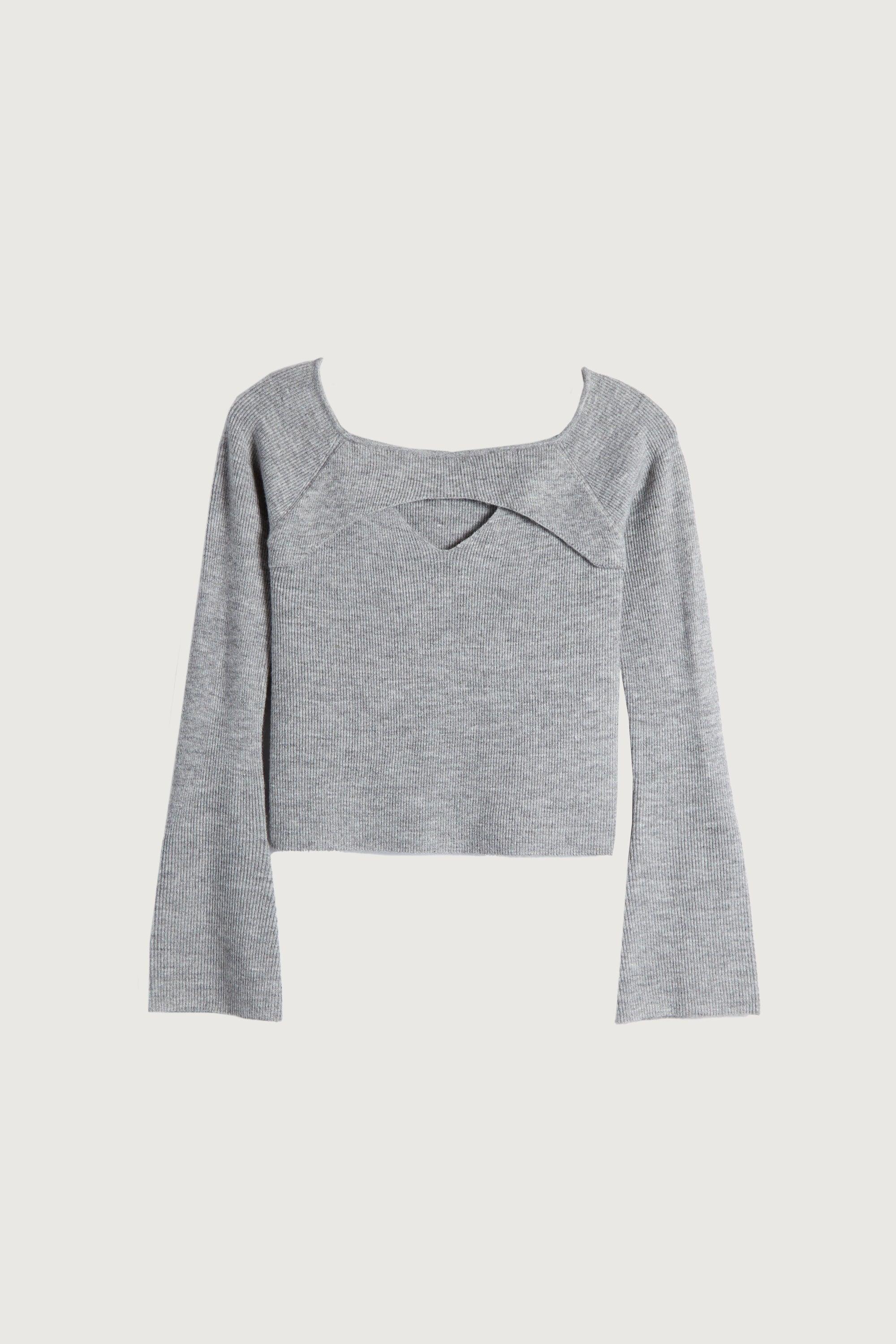 OFF SHOULDER SWEATER WITH CUTOUT by OAK + FORT