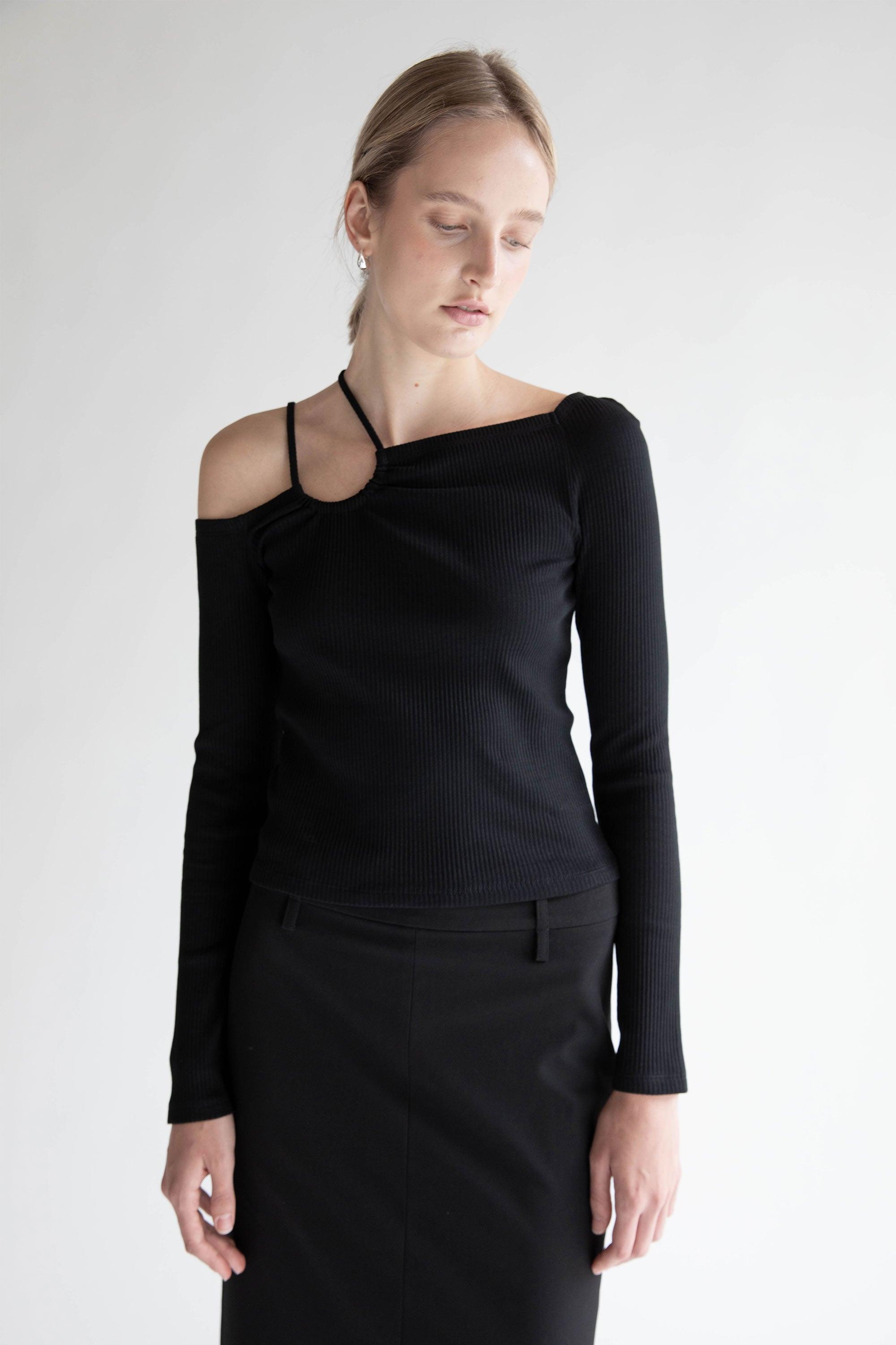 OFF SHOULDER TOP WITH STRAP DETAILS by OAK + FORT