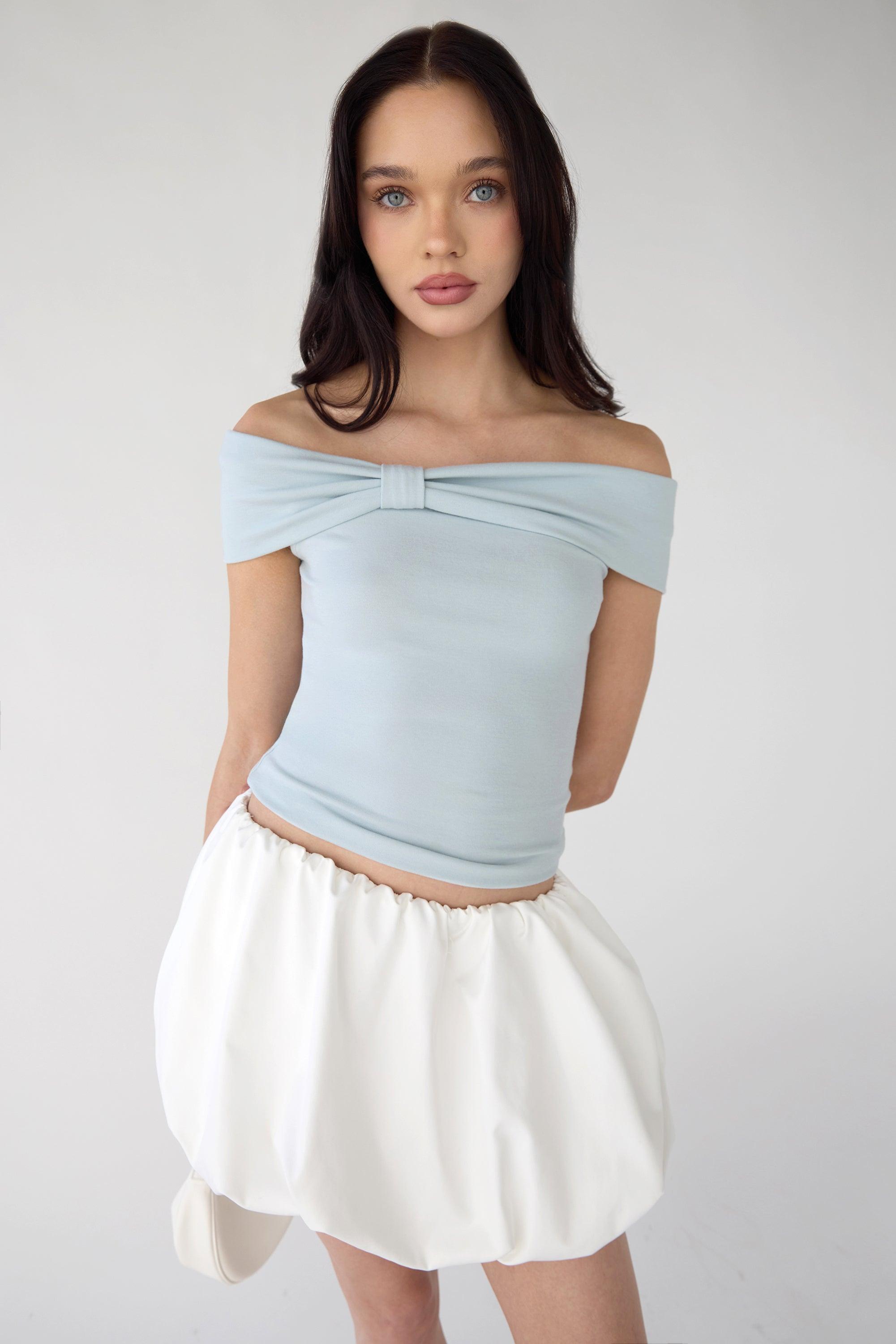 OFF THE SHOULDER BOW TOP by OAK + FORT