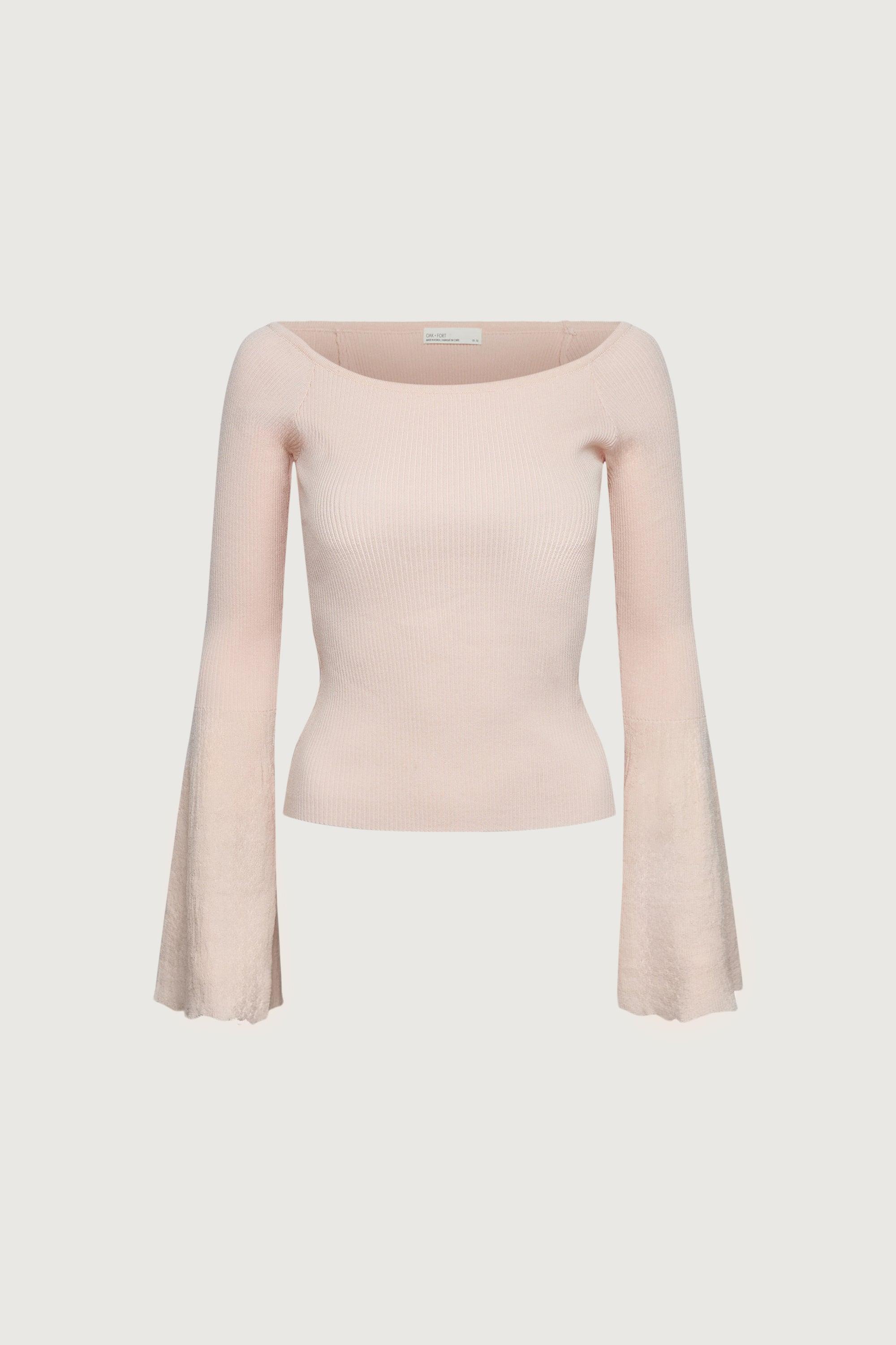 OFF THE SHOULDER TRUMPET SLEEVE TOP by OAK + FORT