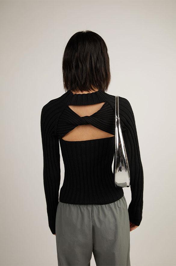 OPEN BACK MOCKNECK SWEATER by OAK + FORT