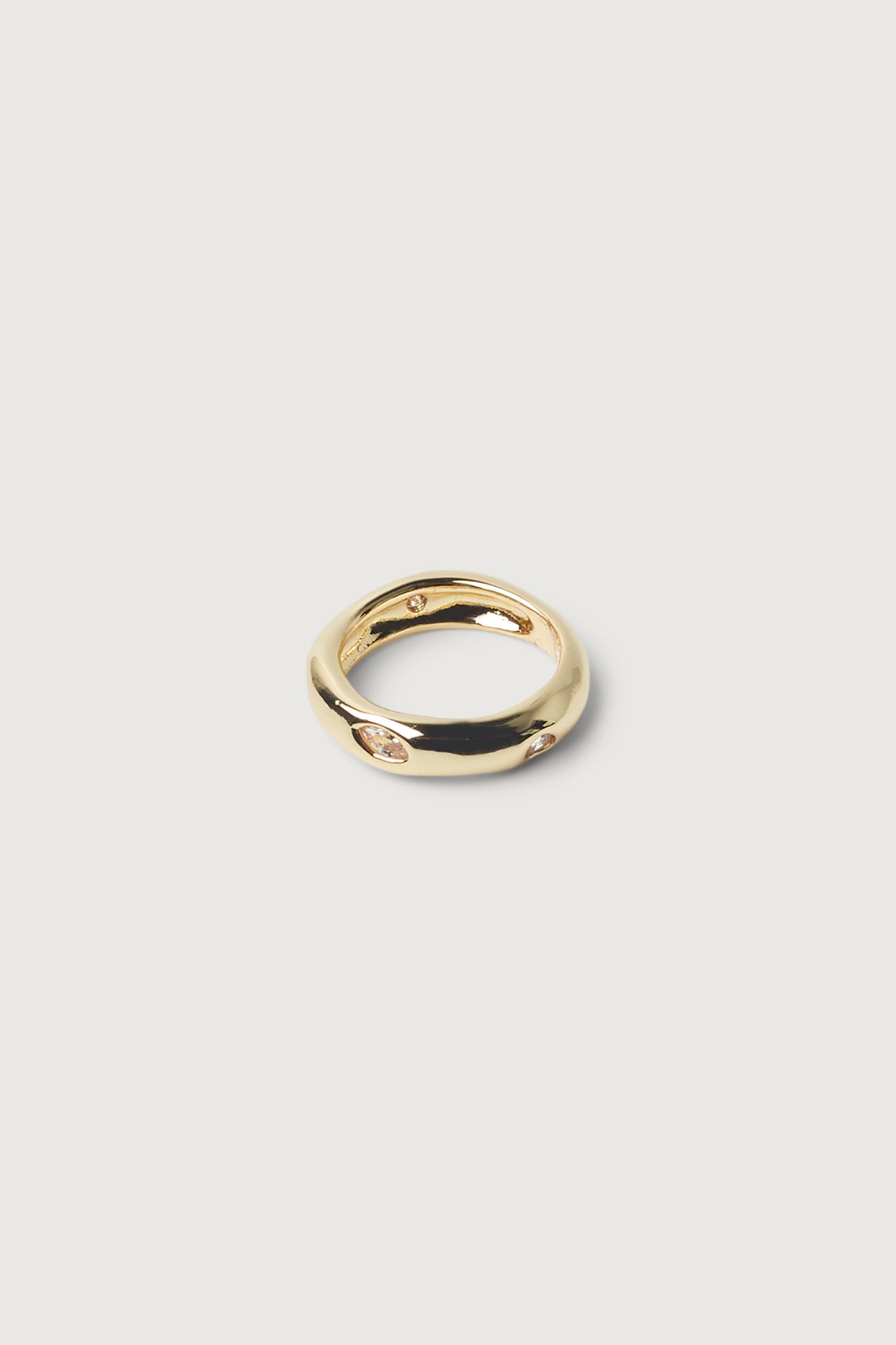 ORGANIC SHAPED RING WITH ZIRCONIA by OAK + FORT