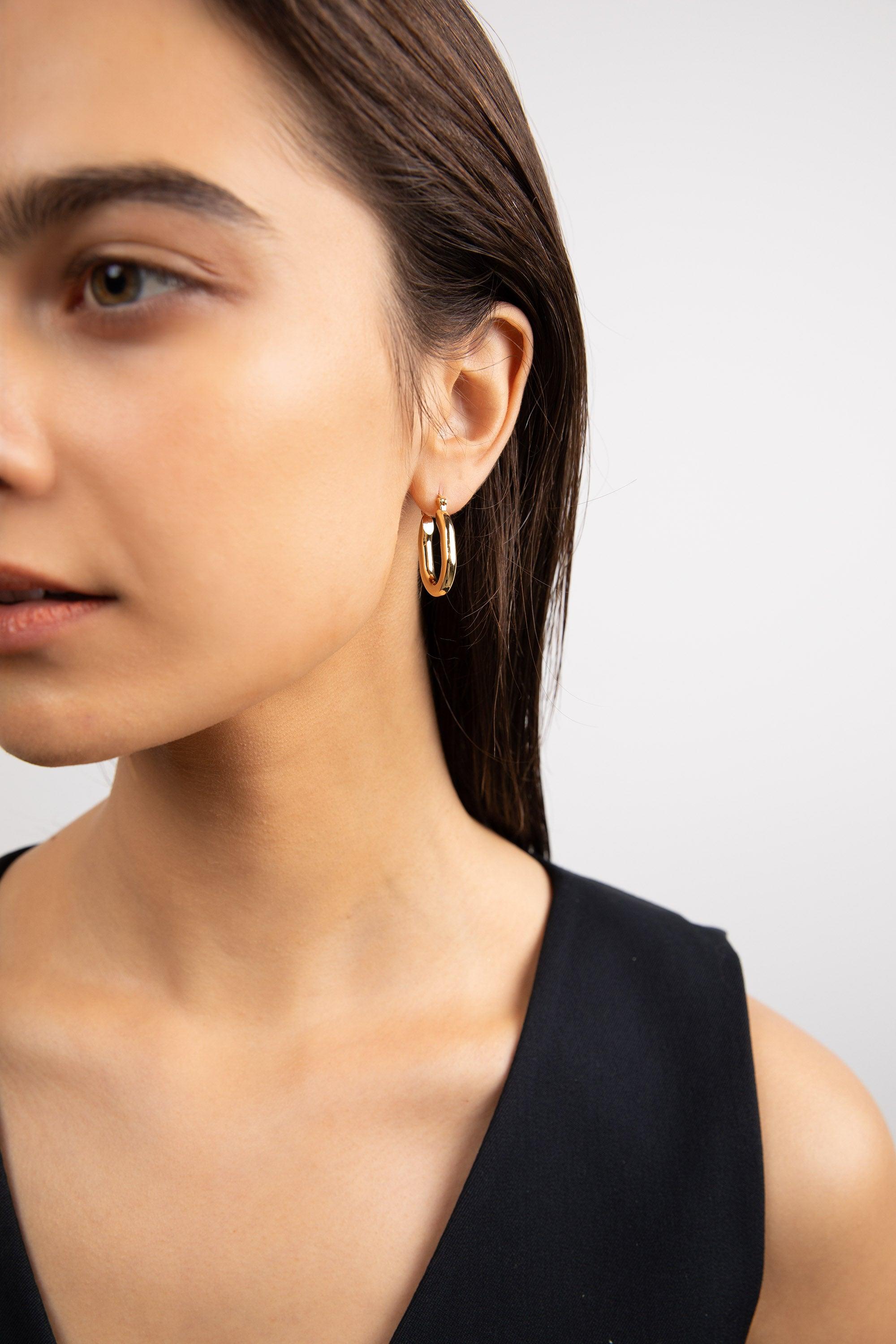 OVAL HOOP EARRING by OAK + FORT