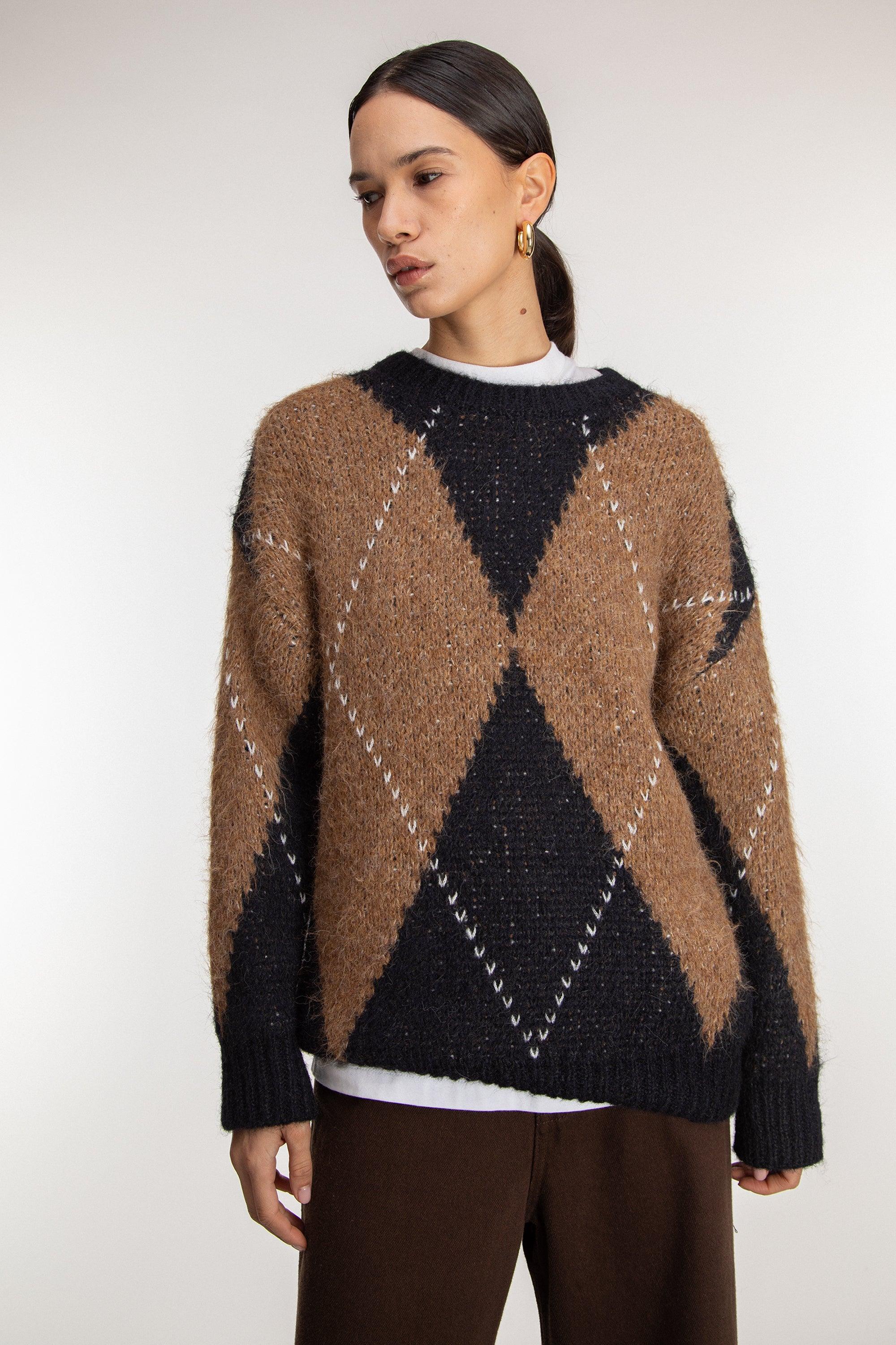 OVERSIZED ARGYLE SWEATER by OAK + FORT