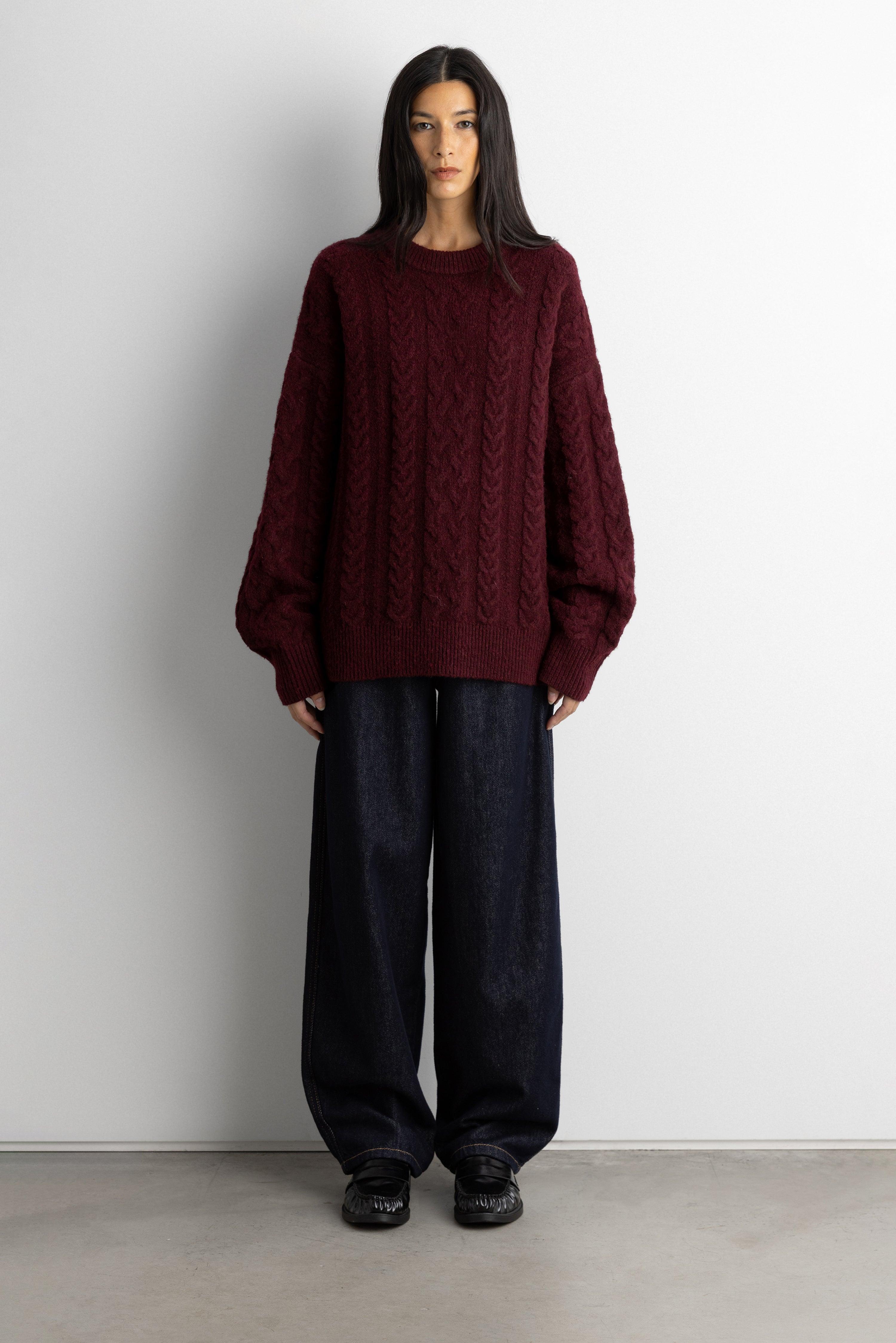 OVERSIZED CABLE KNIT SWEATER by OAK + FORT
