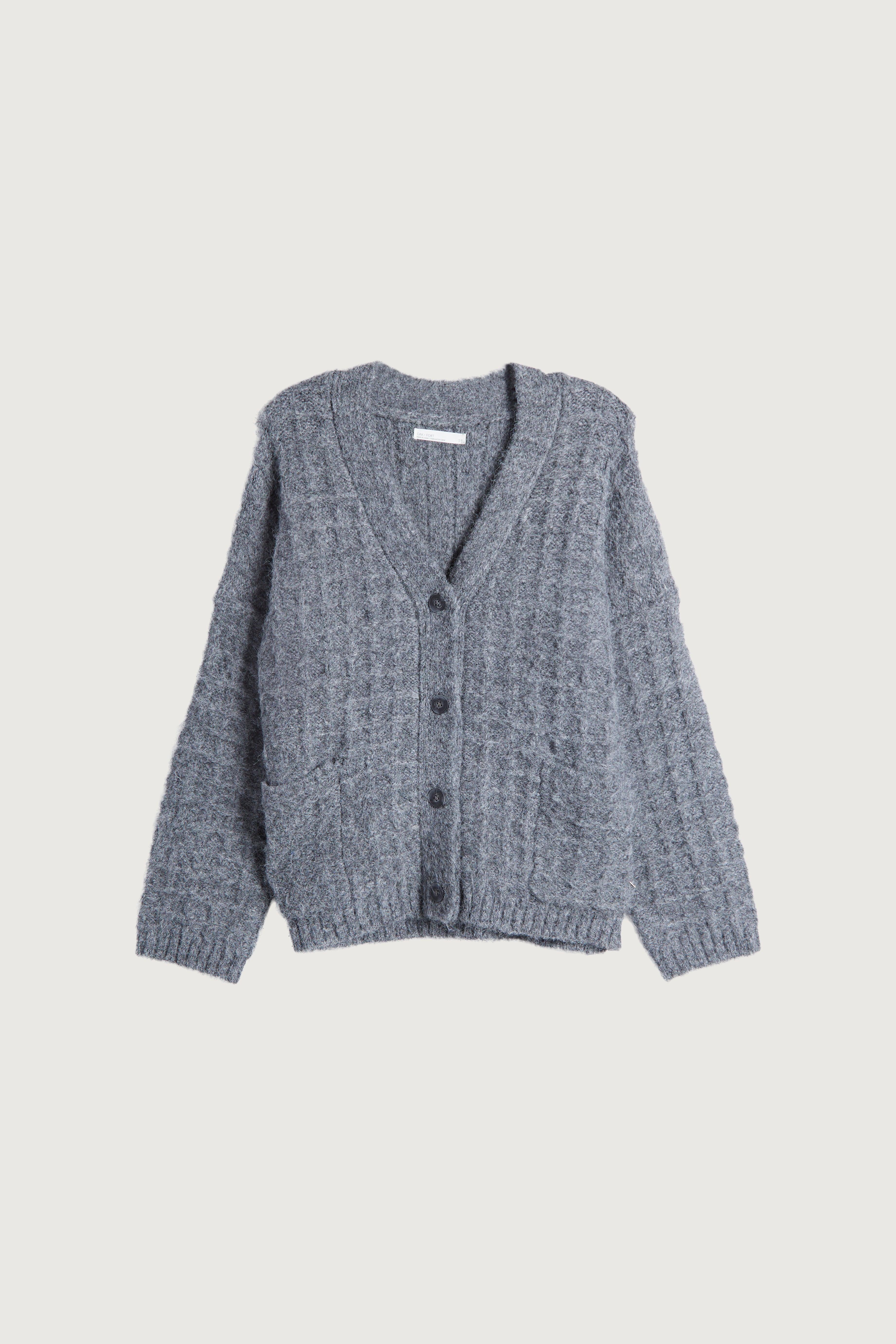 OVERSIZED GRID TEXTURED CARDIGAN by OAK + FORT