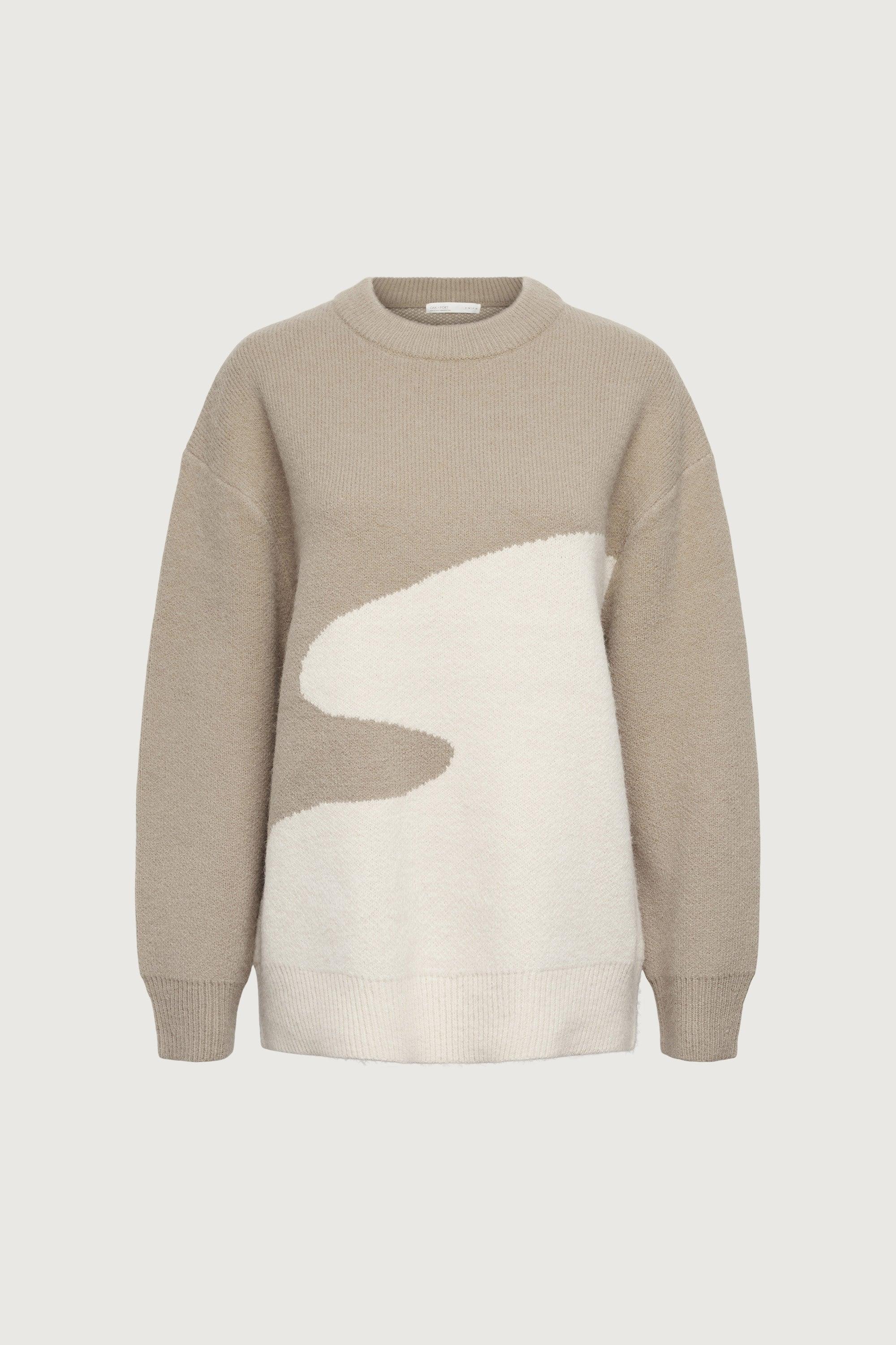 OVERSIZED INTARSIA KNIT SWEATER by OAK + FORT