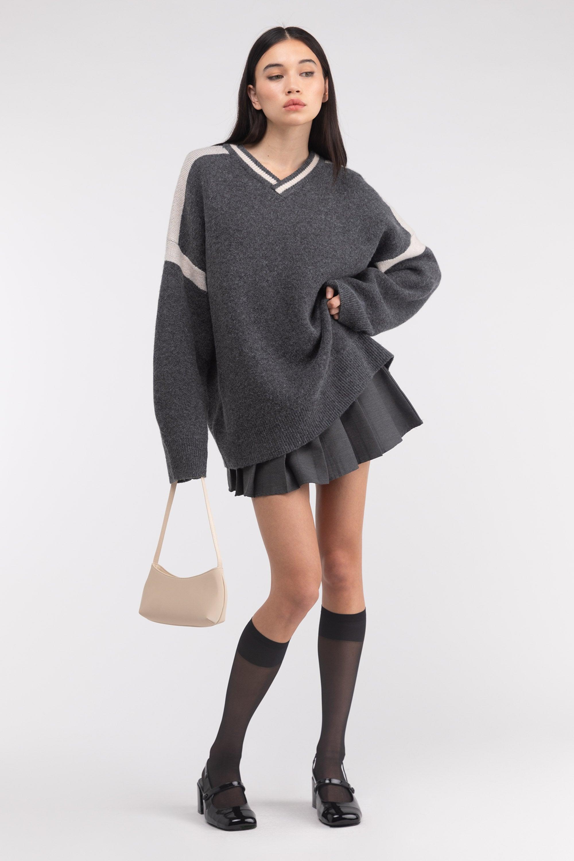 OVERSIZED RACER DETAIL SWEATER by OAK + FORT