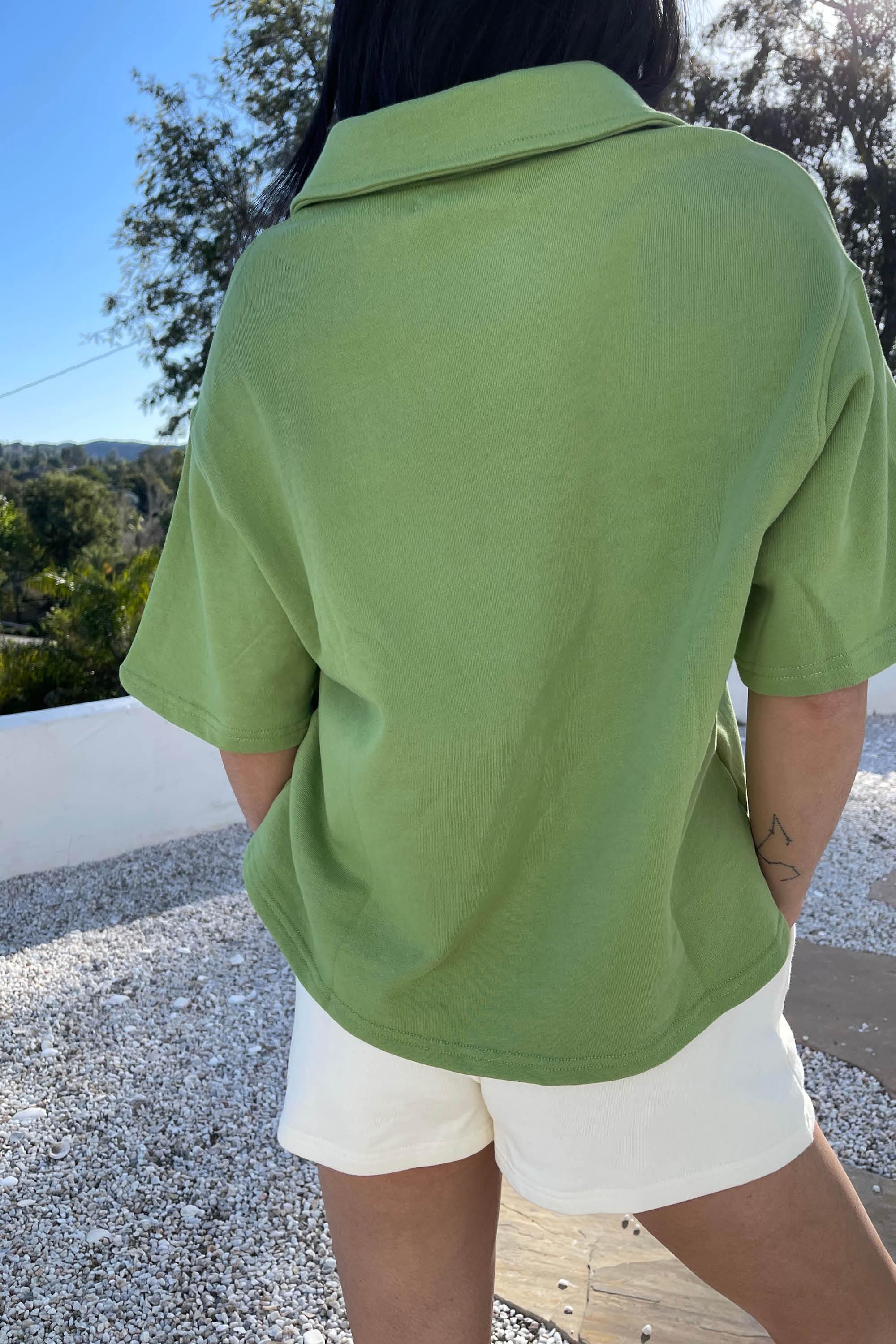 OVERSIZED TERRY BUTTON UP SHIRT by OAK + FORT