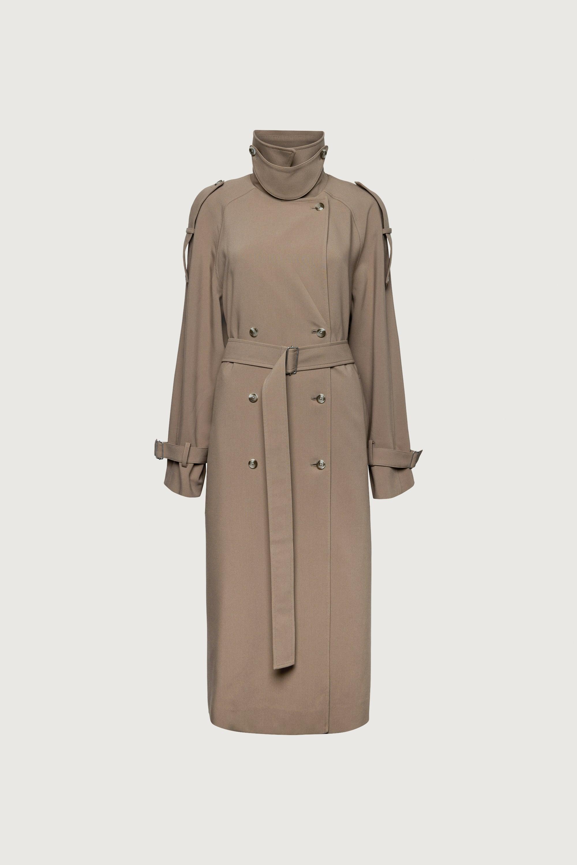 OVERSIZED TRENCH COAT WITH FUNNEL NECK by OAK + FORT