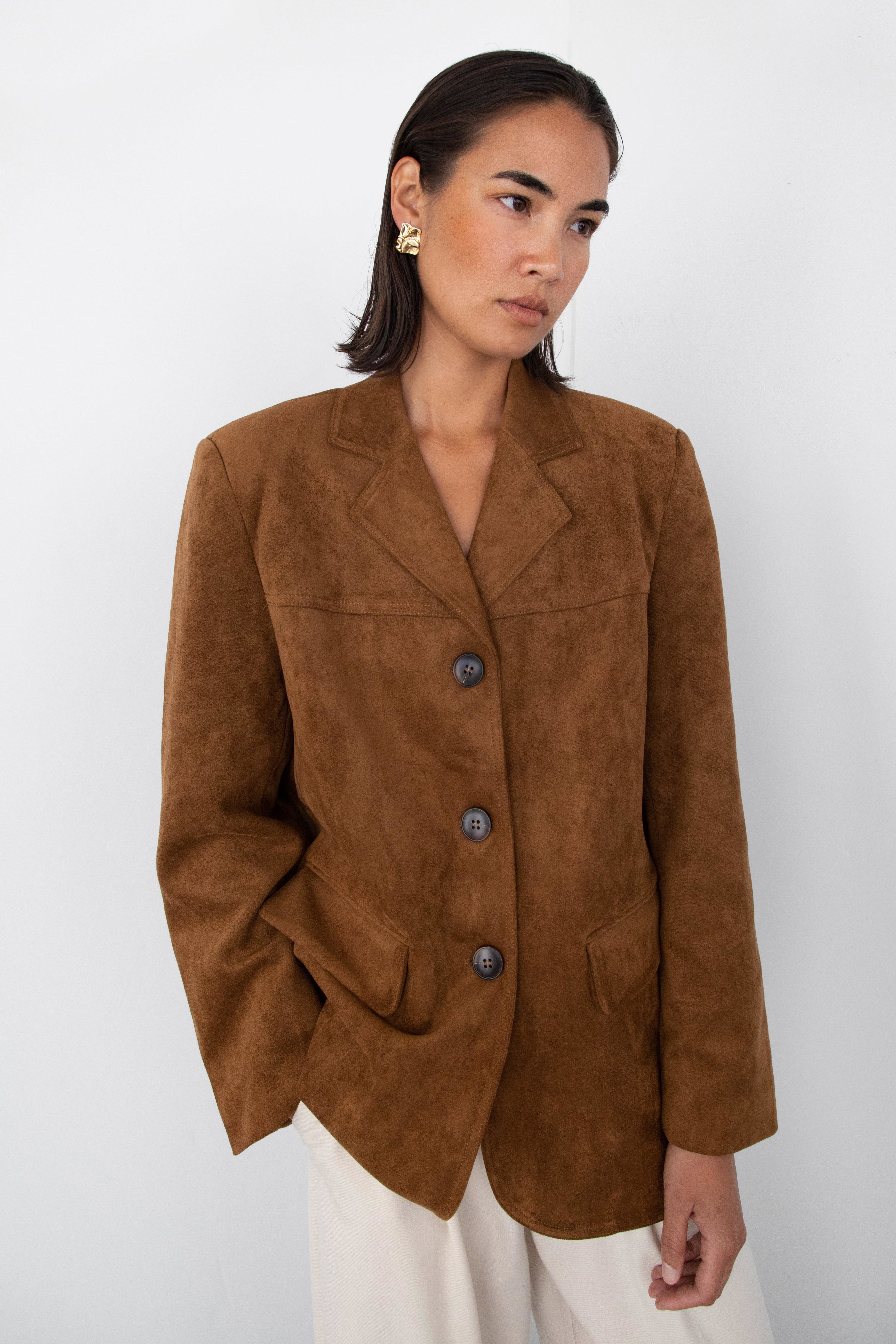 OVERSIZED VEGAN SUEDE BLAZER by OAK + FORT