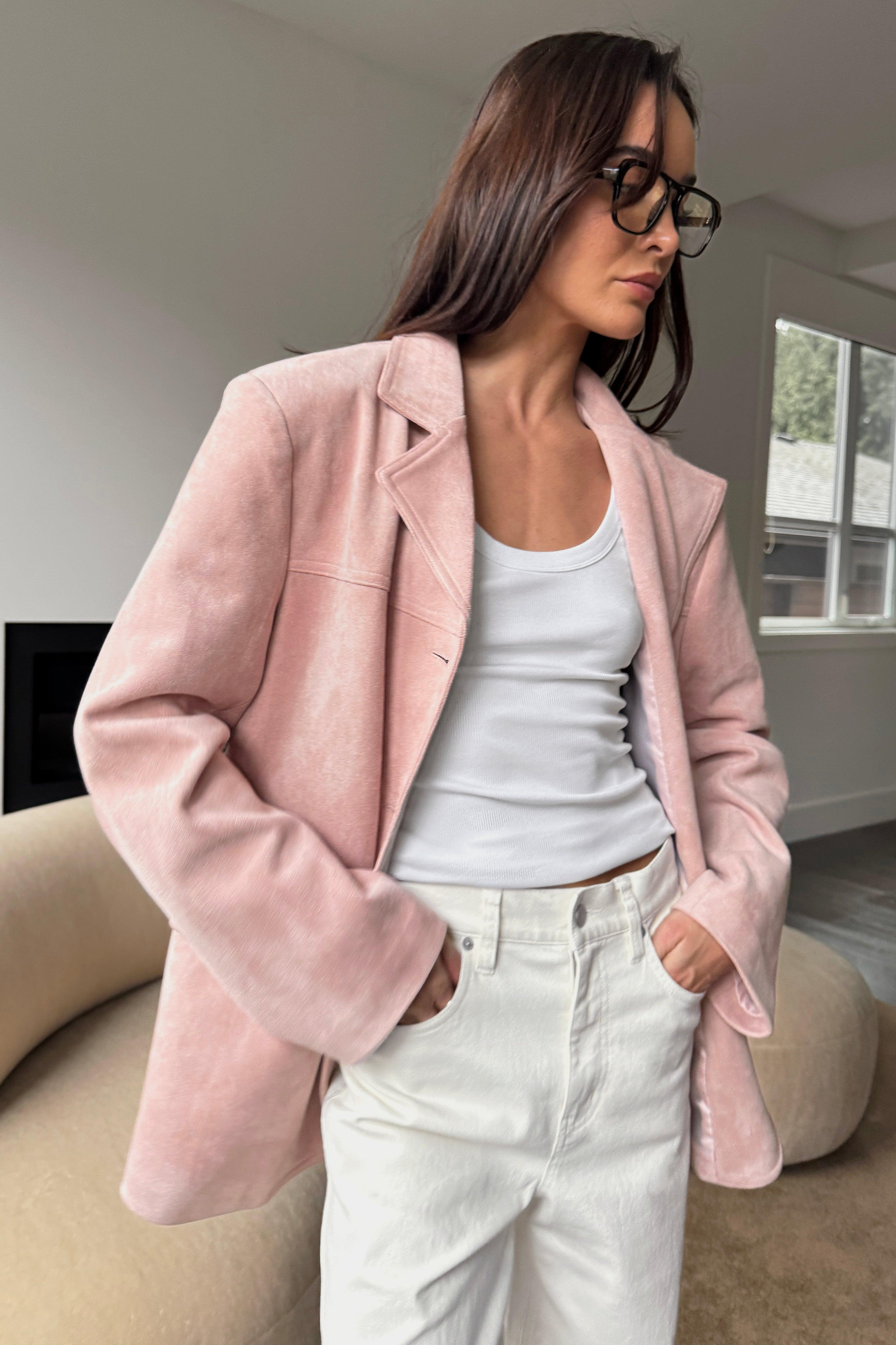 OVERSIZED VEGAN SUEDE BLAZER by OAK + FORT