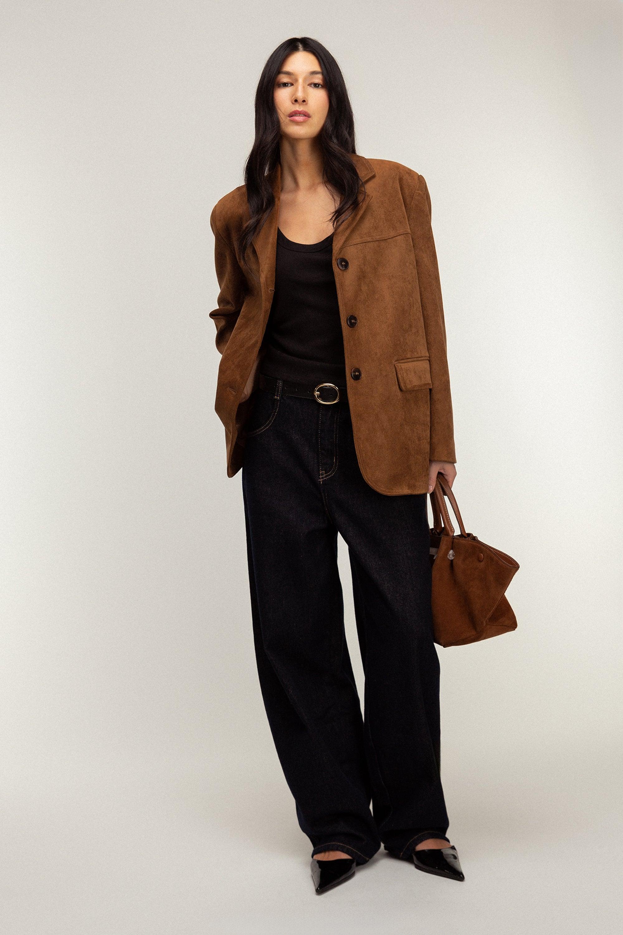 OVERSIZED VEGAN SUEDE BLAZER by OAK + FORT