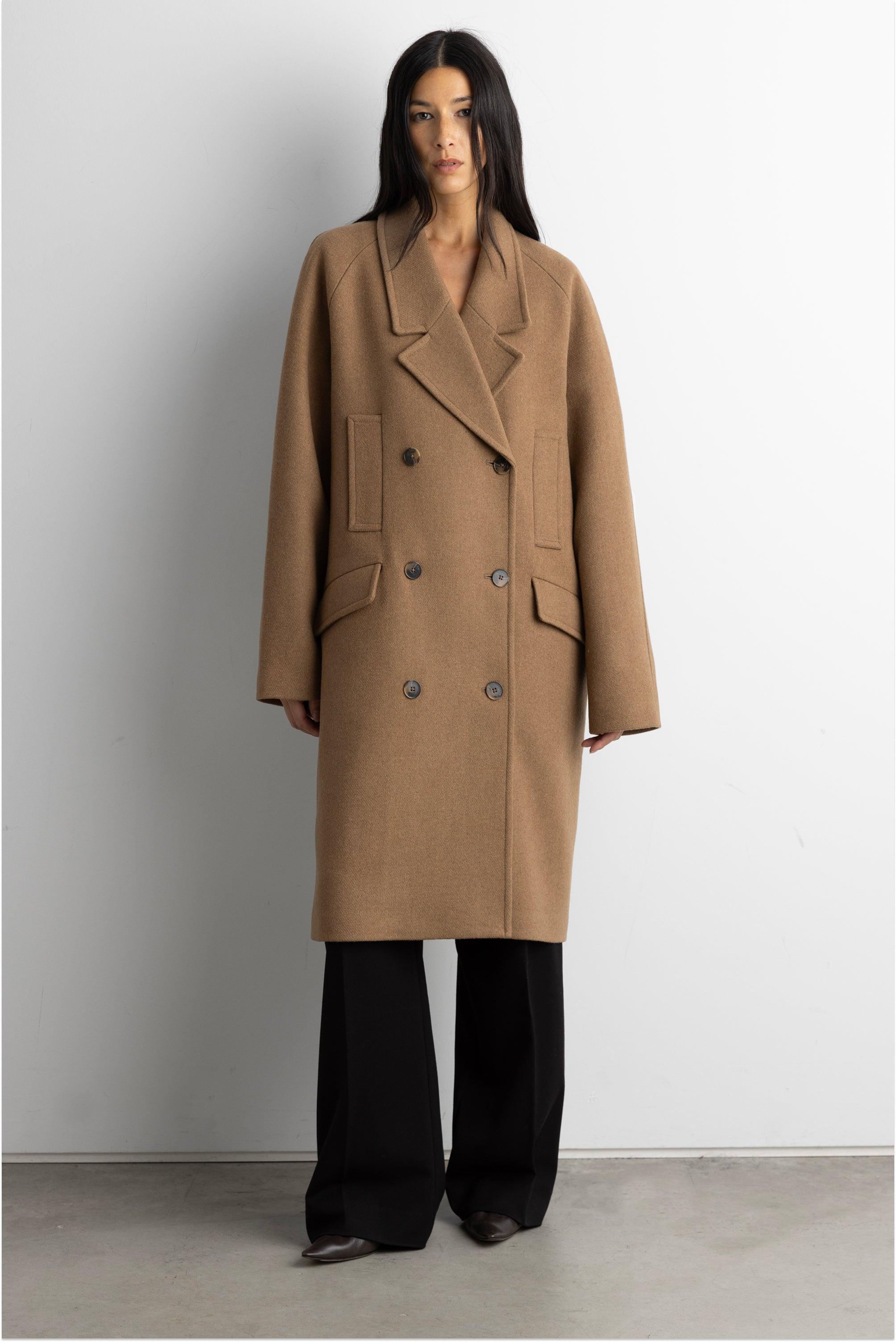 OVERSIZED WOOL-BLEND DOUBLE-BREASTED COAT by OAK + FORT