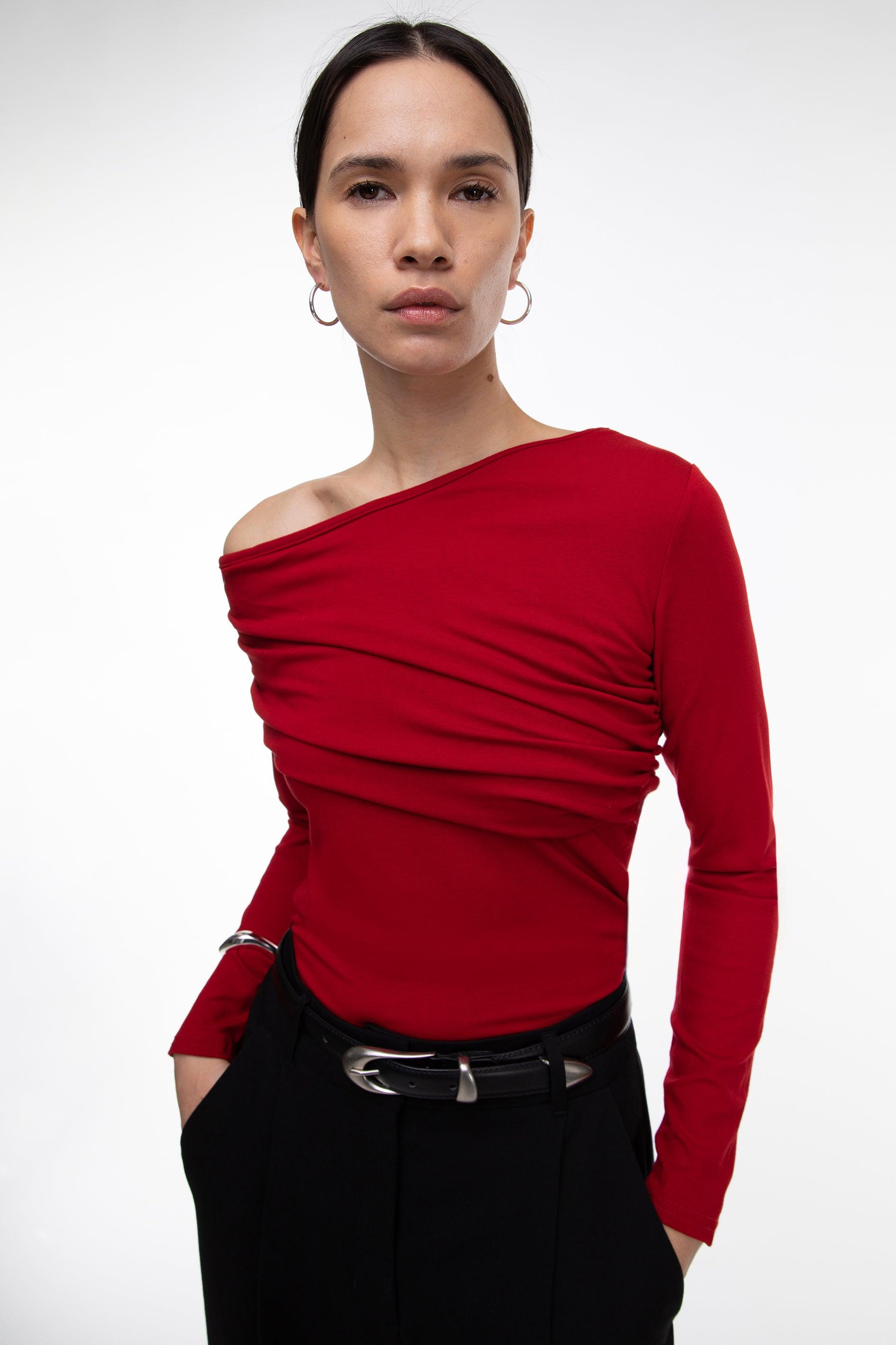 Off the Shoulder Ruched Top by OAK + FORT