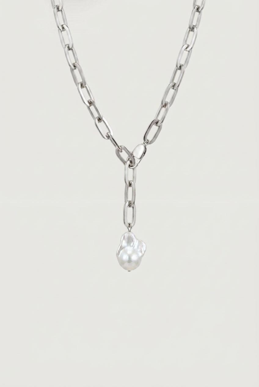 PEARL DROP CHAIN NECKLACE by OAK + FORT